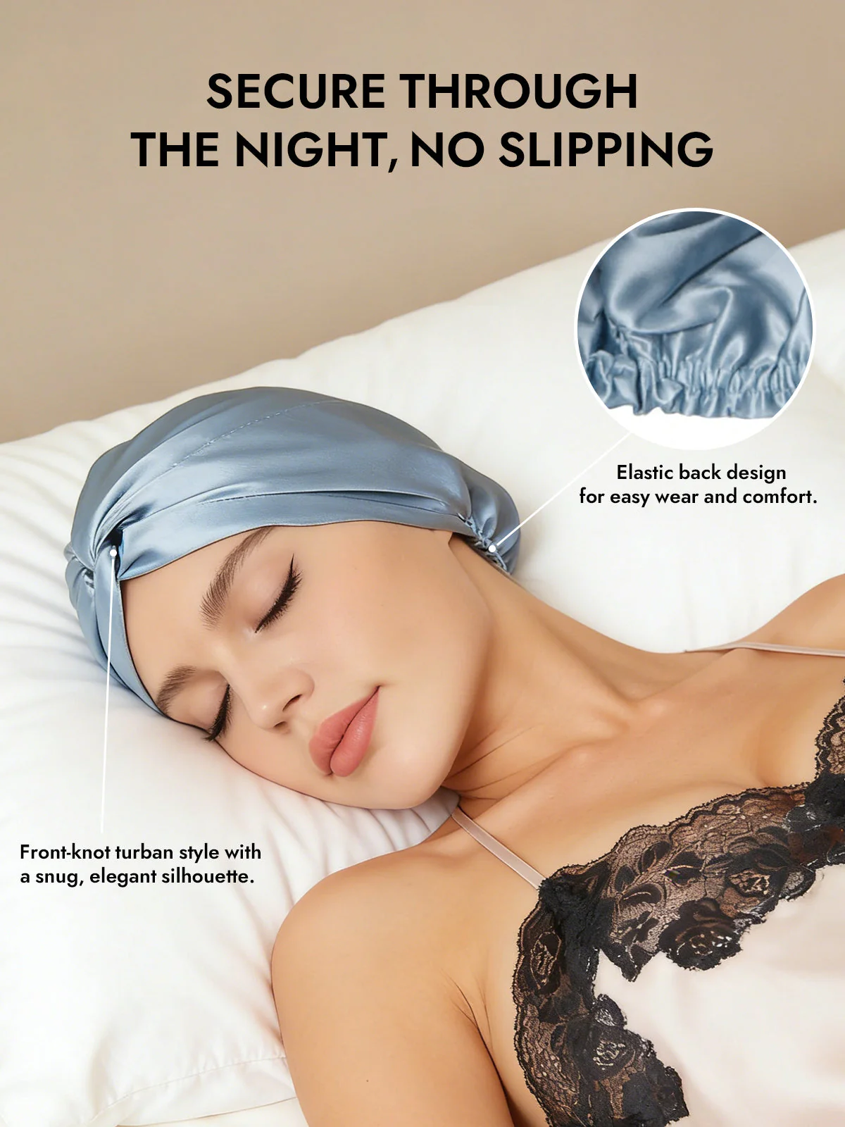 Pure Silk Knot-Front Hair Bonnet - Image 6