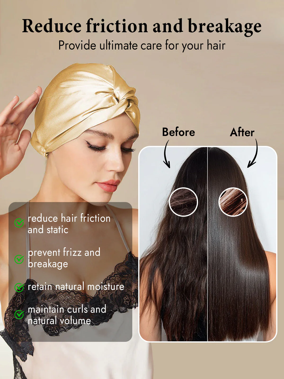 Pure Silk Knot-Front Hair Bonnet - Image 61