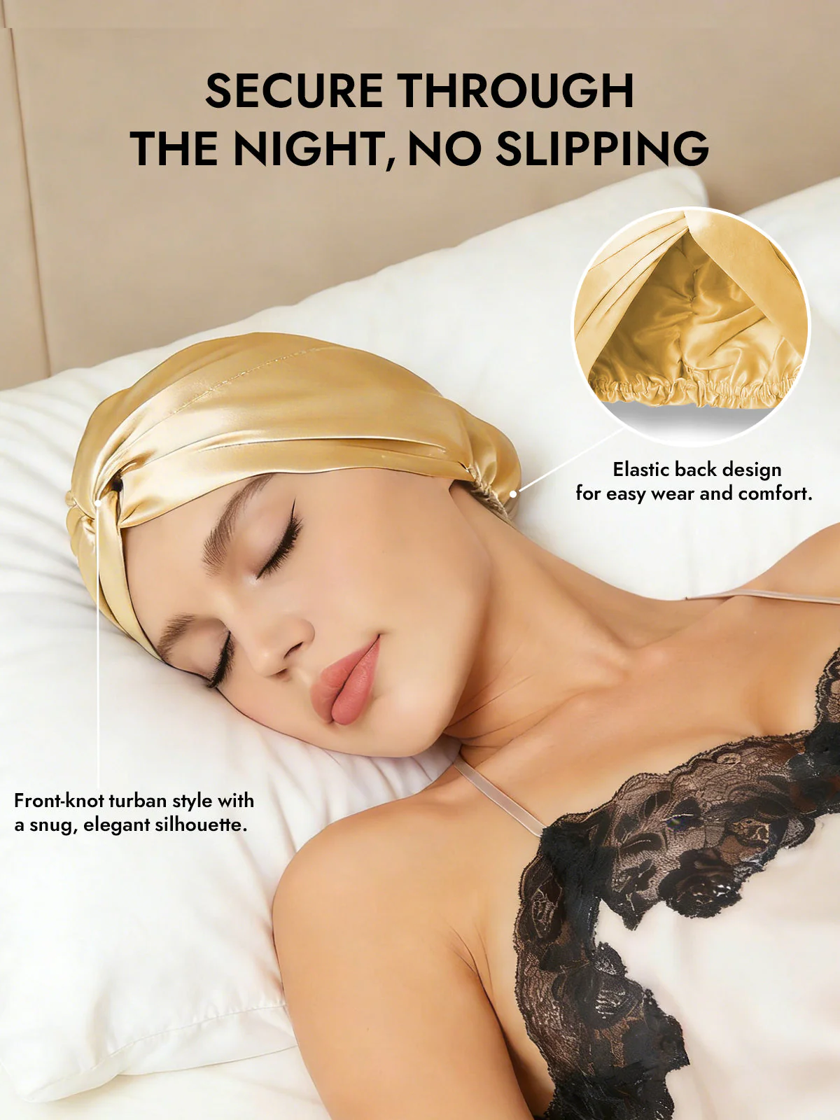 Pure Silk Knot-Front Hair Bonnet - Image 62