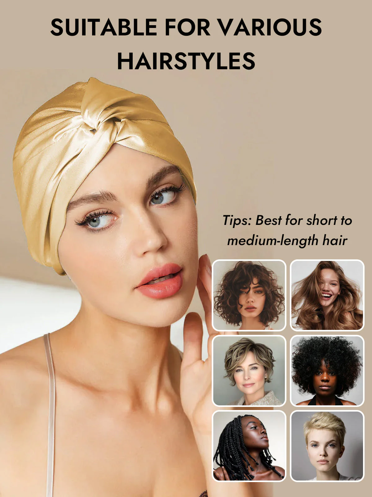 Pure Silk Knot-Front Hair Bonnet - Image 63