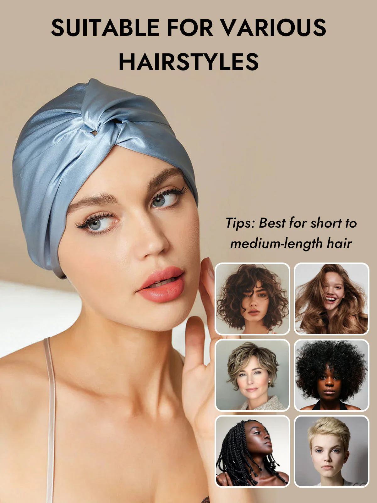 Pure Silk Knot-Front Hair Bonnet - Image 7