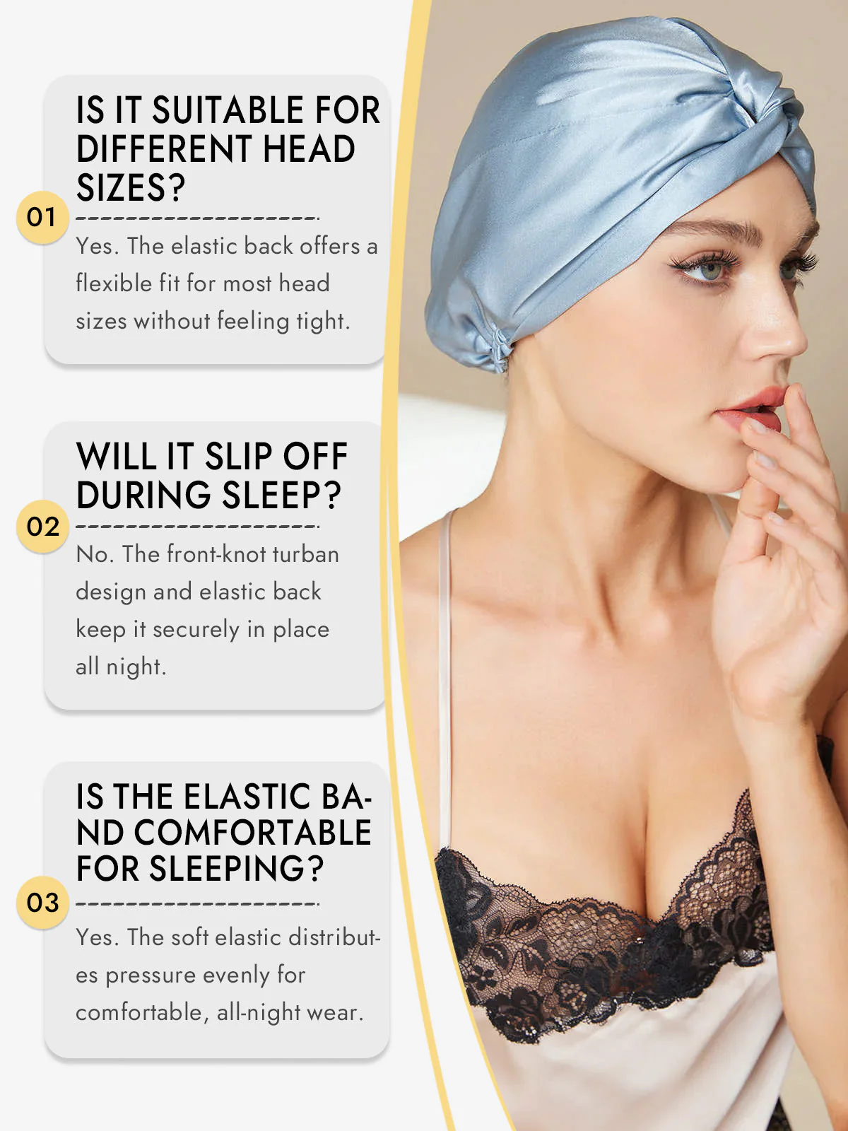 Pure Silk Knot-Front Hair Bonnet - Image 8