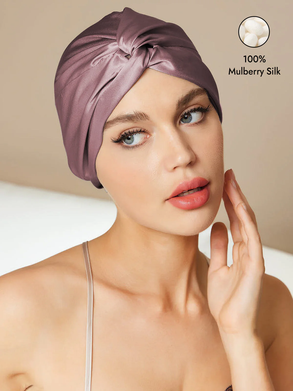 Pure Silk Knot-Front Hair Bonnet - Image 9