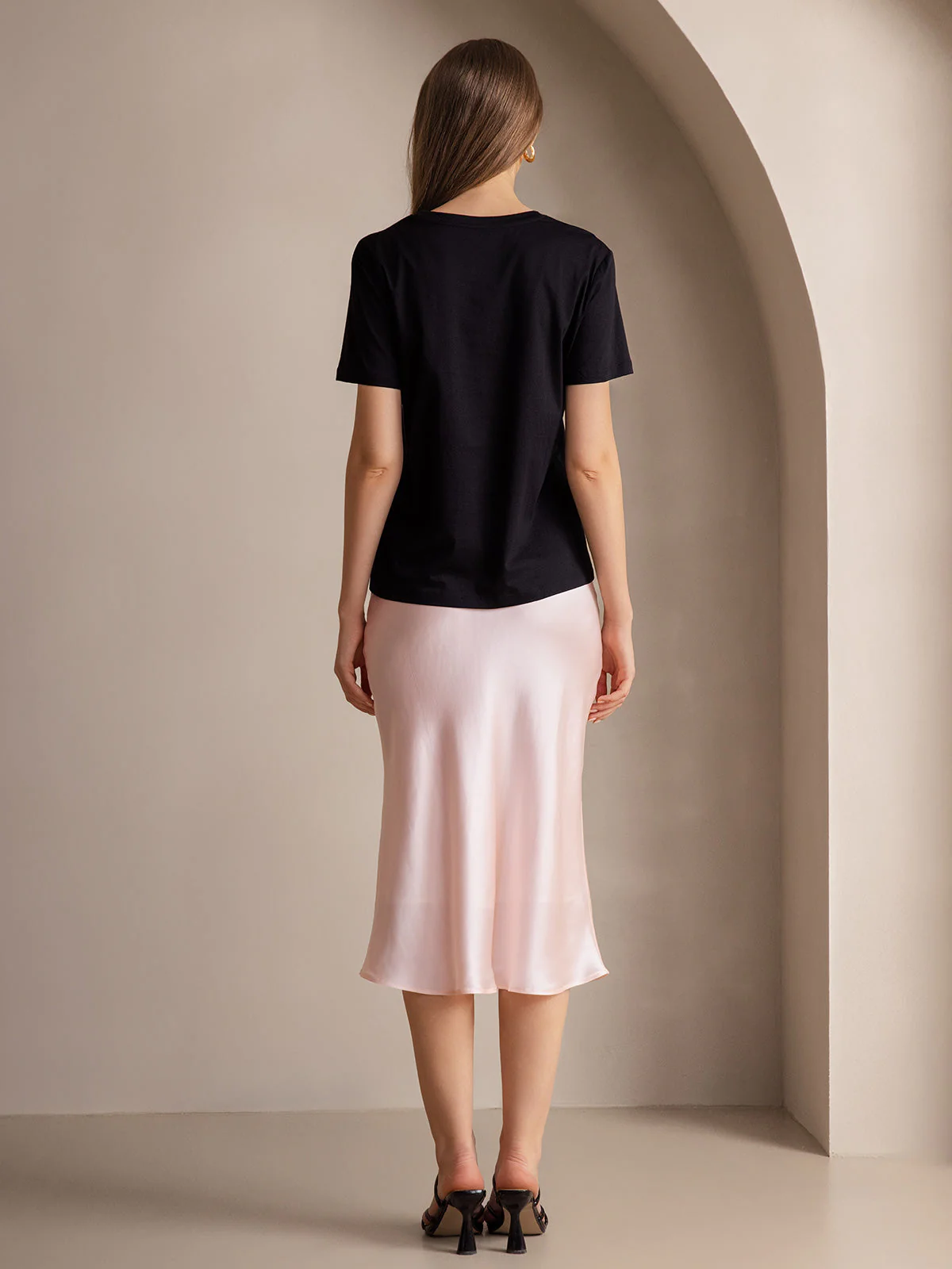 Clearance(US Warehouse) - 19Momme Pure Silk Stretch Long Straight Skirt - Image 17