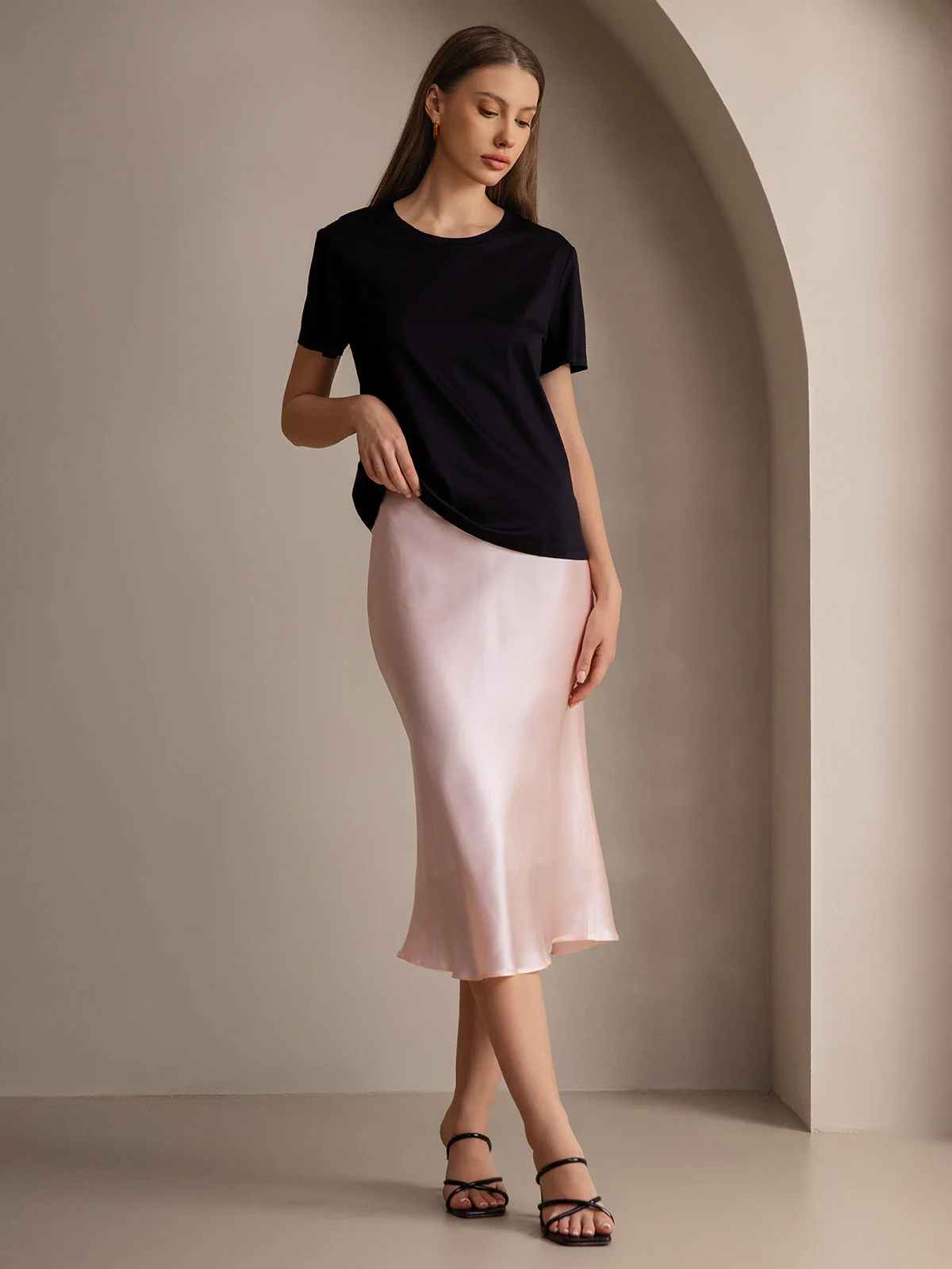 Clearance(US Warehouse) - 19Momme Pure Silk Stretch Long Straight Skirt - Image 19