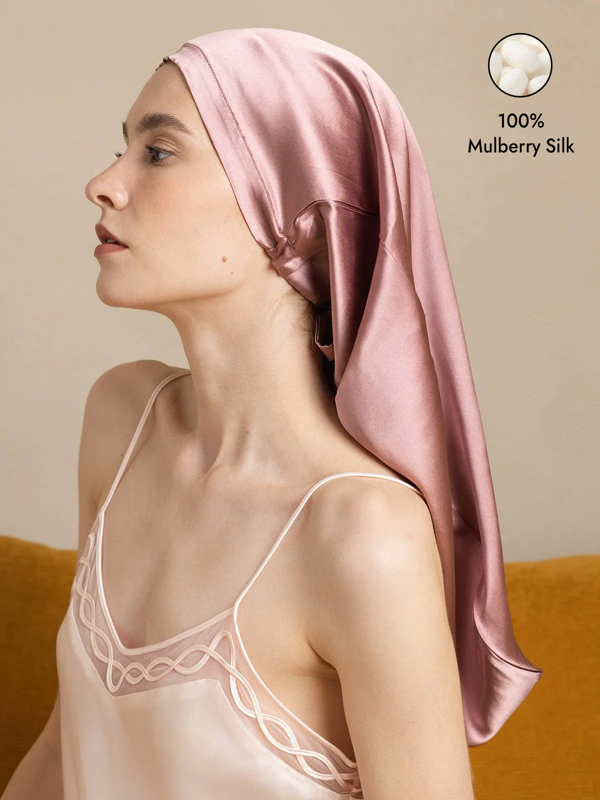 Pure Silk Elegant Long Bonnet - Image 17