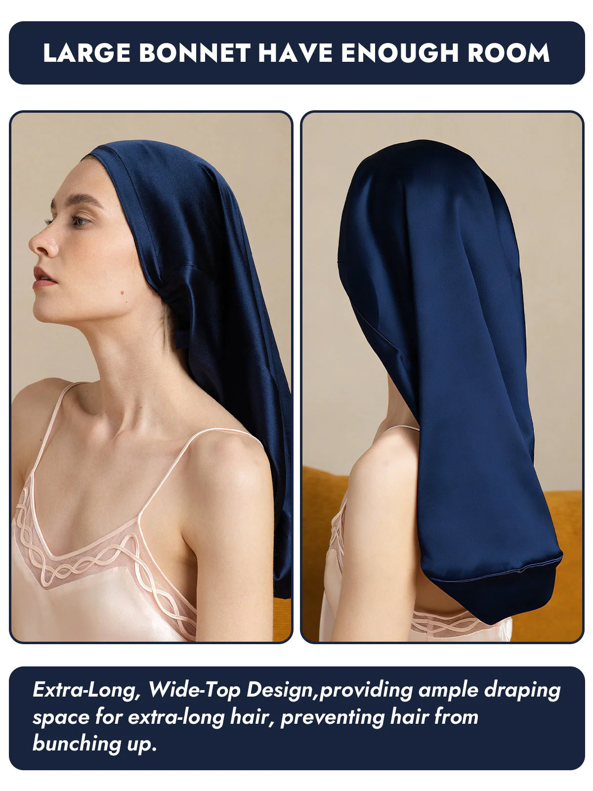 Pure Silk Elegant Long Bonnet - Image 3