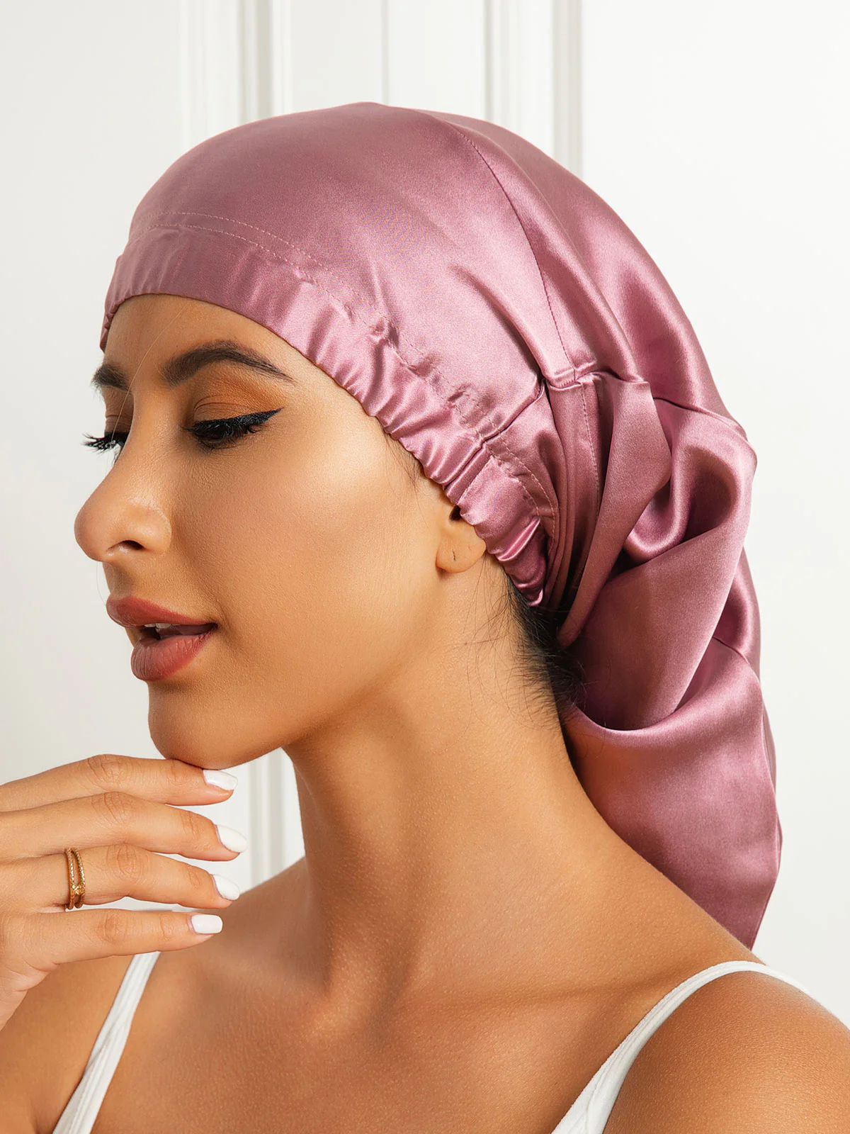 Pure Silk Elasticated Bonnet - Image 2