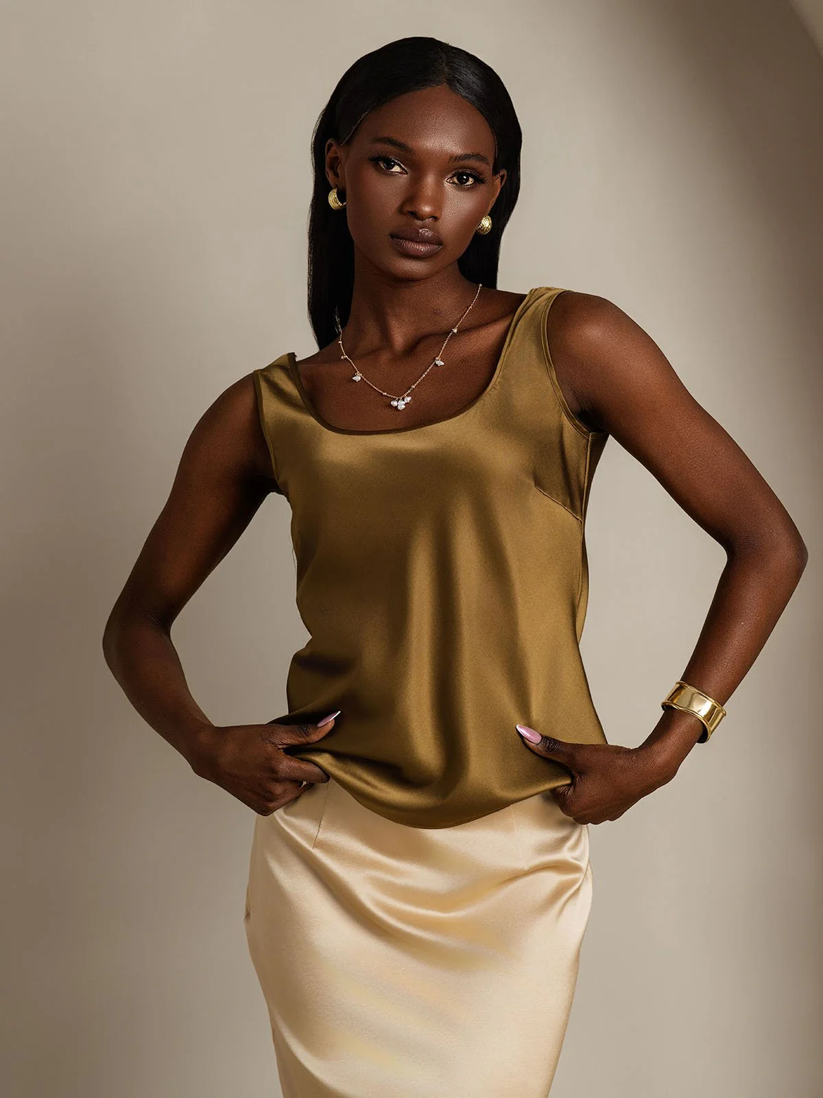 Clearance - 19Momme Silk Sleeveless U Neck Women's Tank Top - Image 12