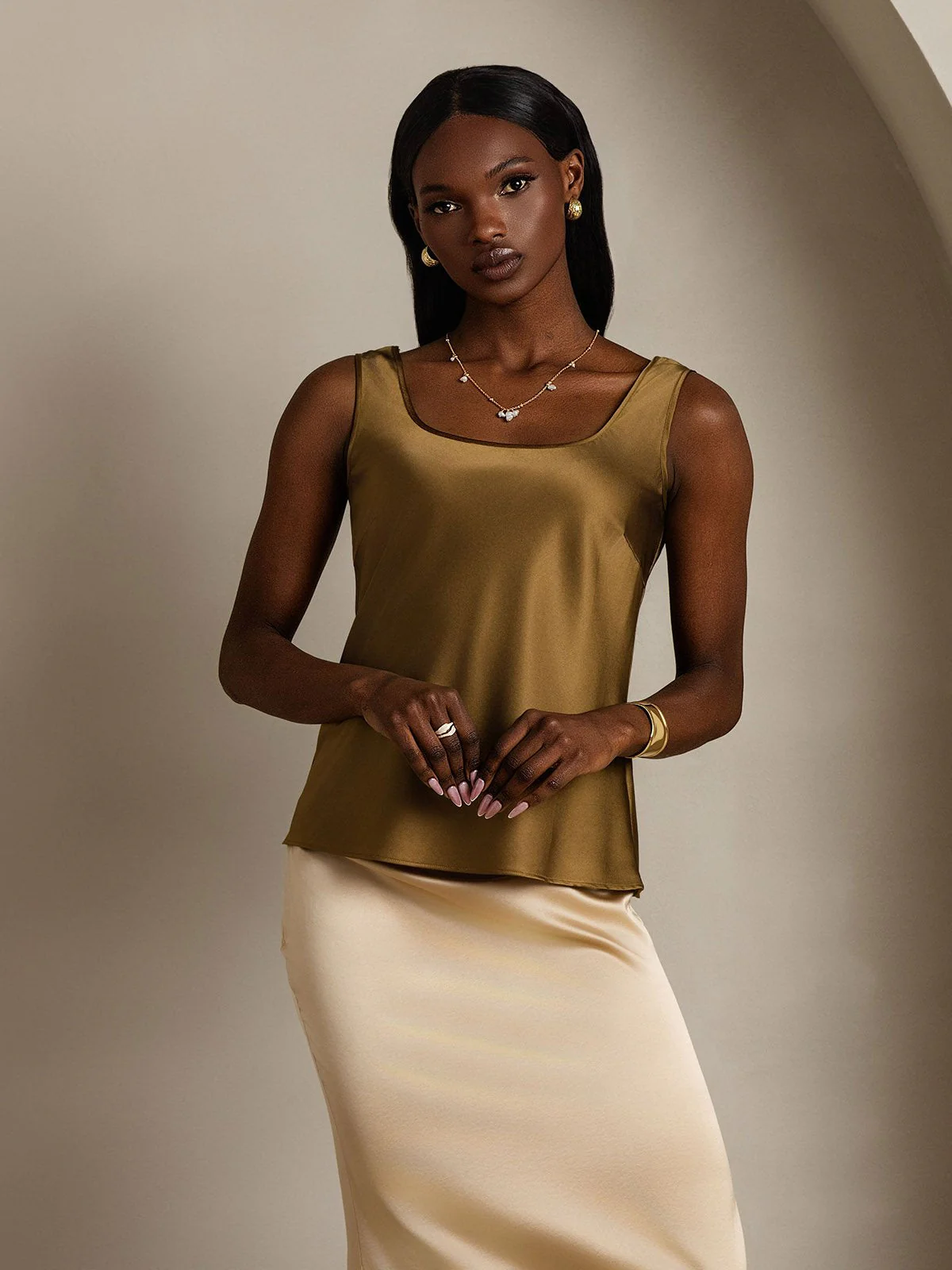 Clearance - 19Momme Silk Sleeveless U Neck Women's Tank Top - Image 13