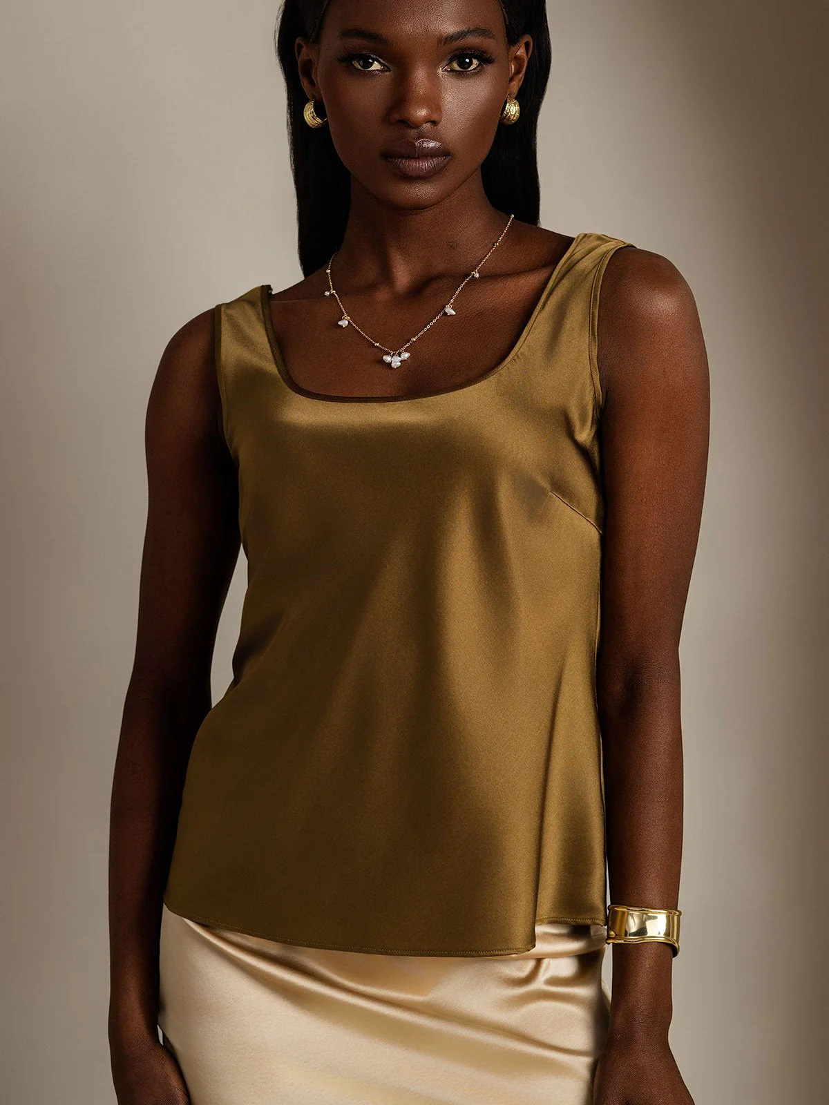 Clearance(US Warehouse) - 19Momme Silk Sleeveless U Neck Women's Tank Top - Image 4