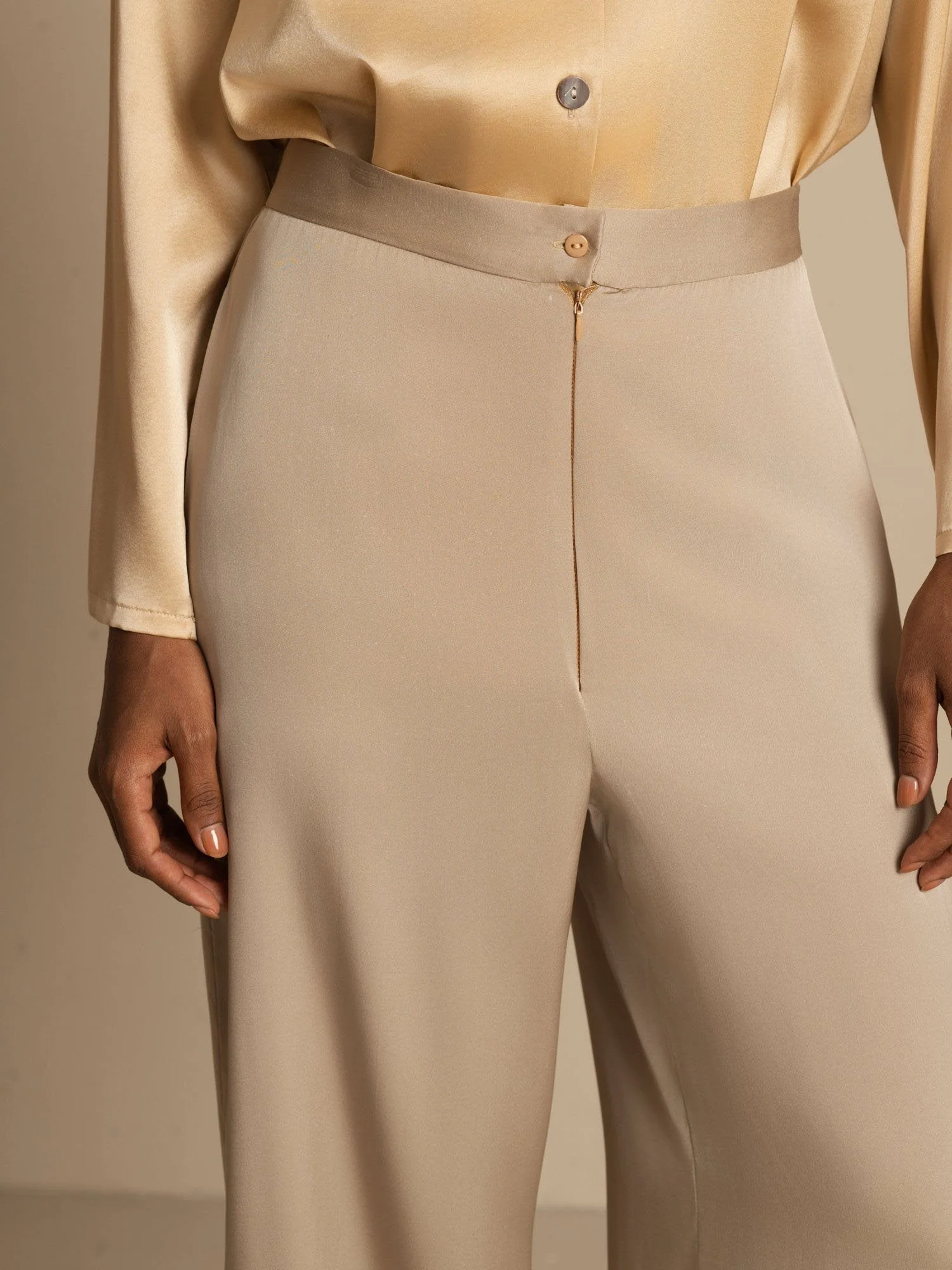 19Momme Silk Women’s Wide-Leg High-Waist Business Casual Pants - Image 19