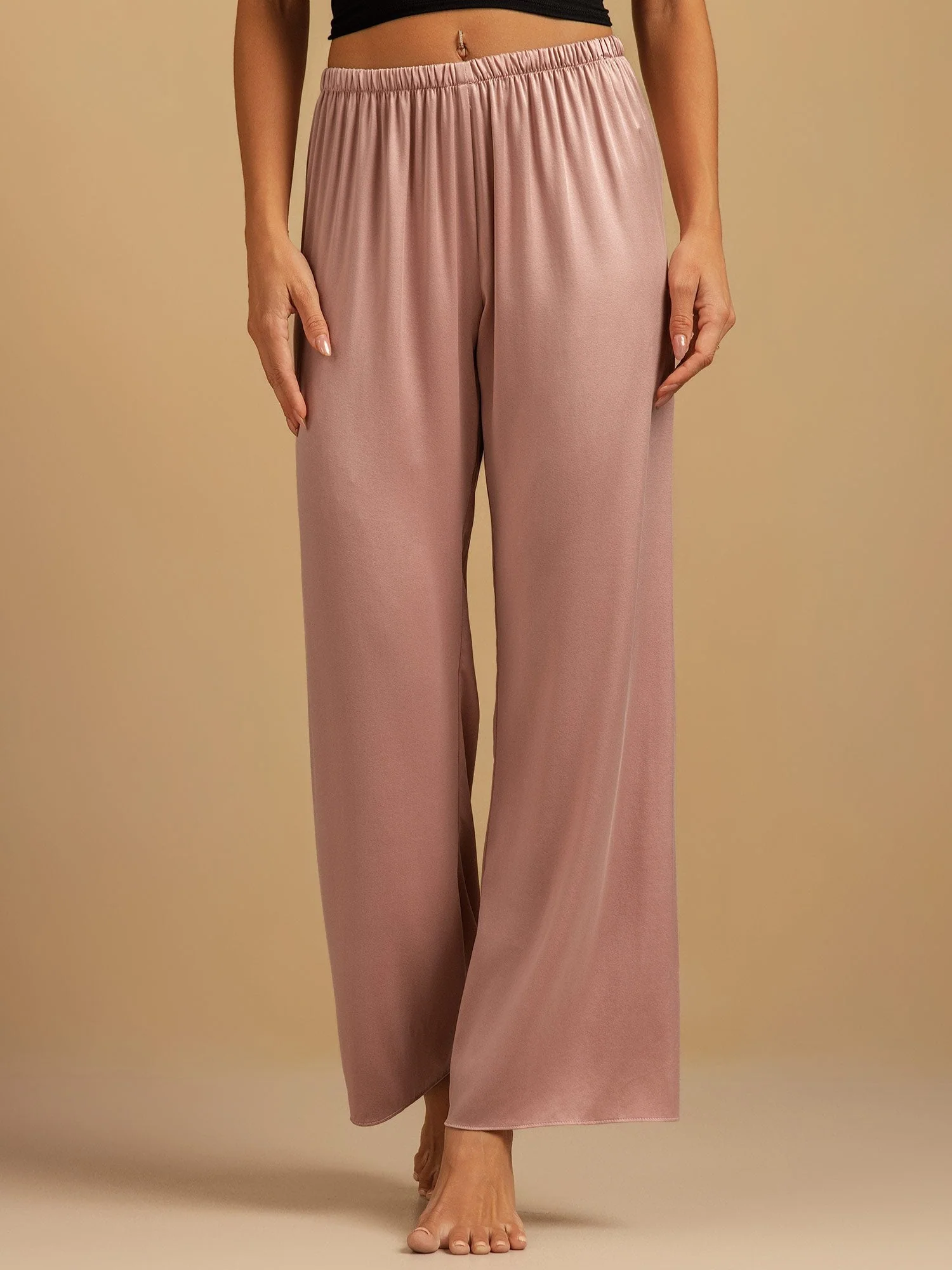 19Momme Washable Silk Wide Leg Women's Sleep Pants with Elastic Waist - Image 10