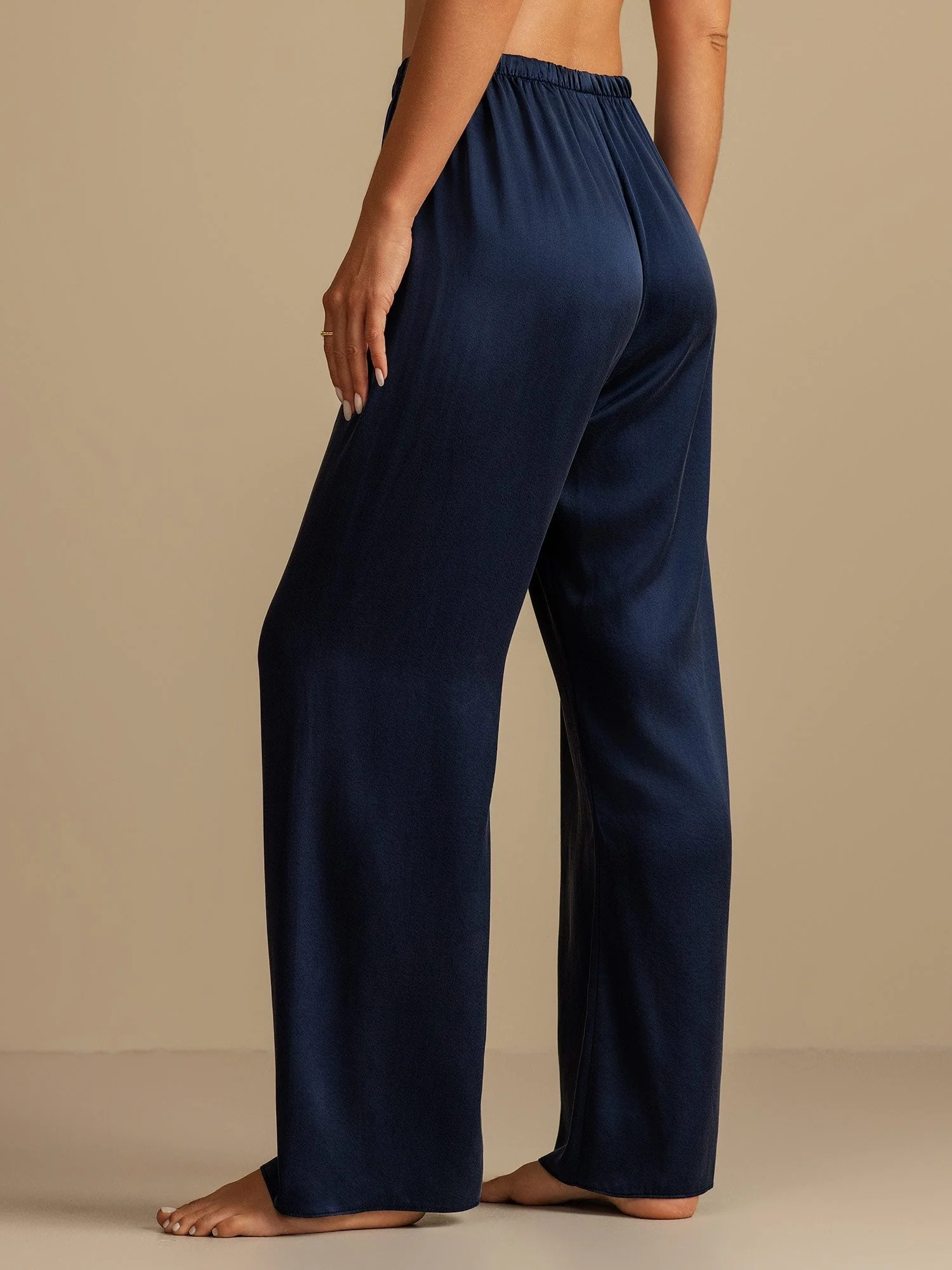 19Momme Washable Silk Wide Leg Women's Sleep Pants with Elastic Waist - Image 16