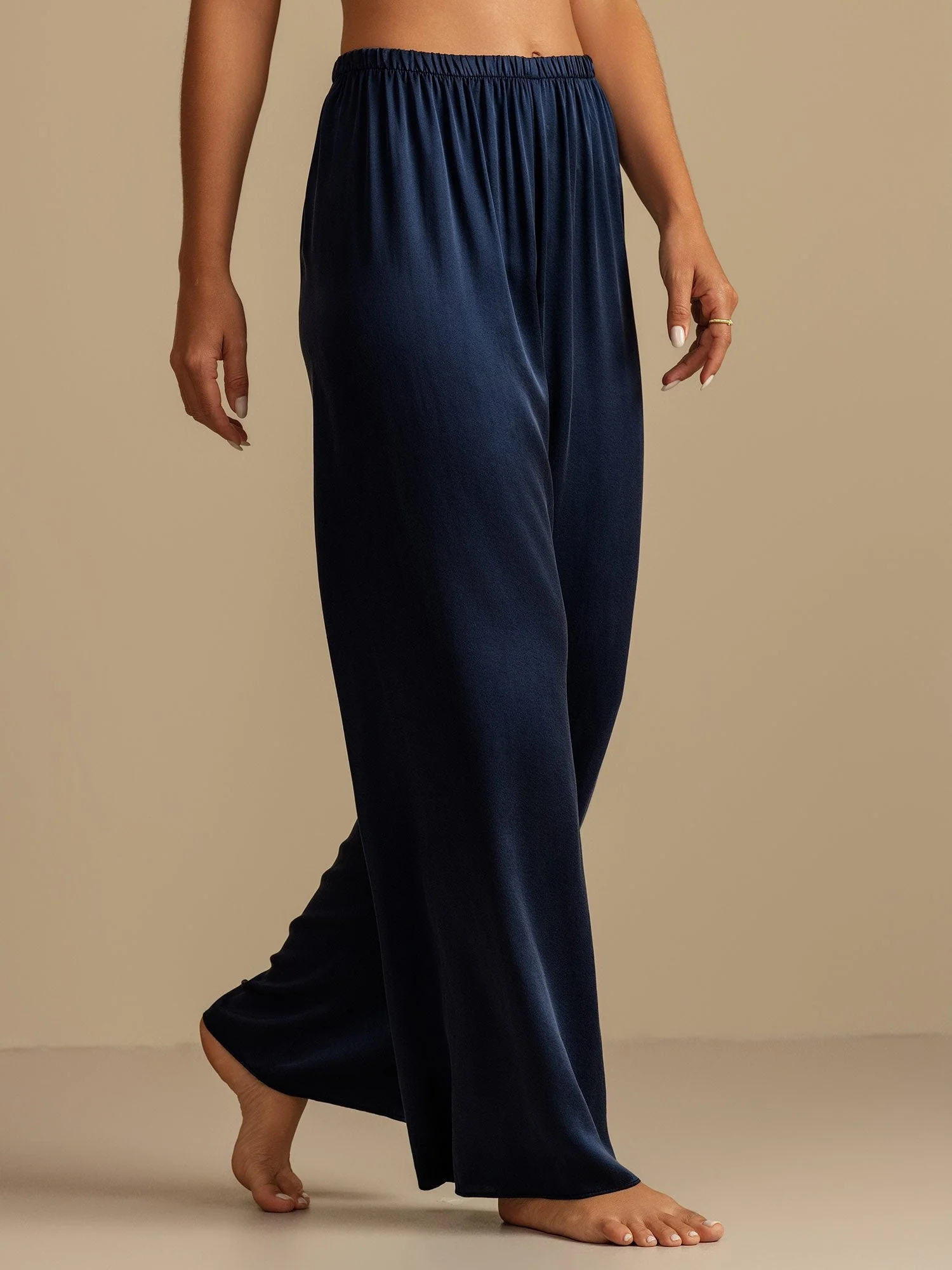 19Momme Washable Silk Wide Leg Women's Sleep Pants with Elastic Waist - Image 17