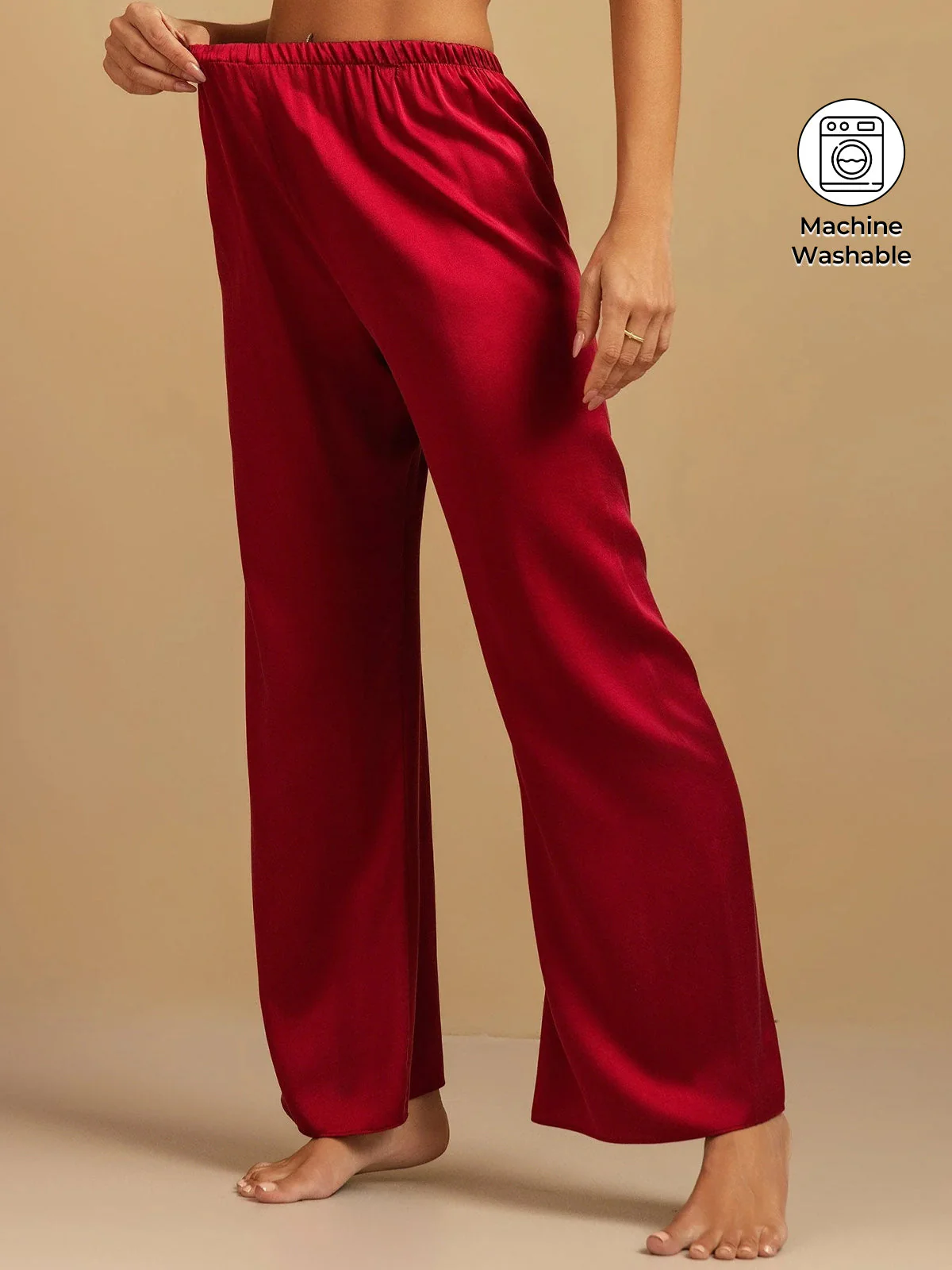19Momme Washable Silk Wide Leg Women's Sleep Pants with Elastic Waist - Image 30