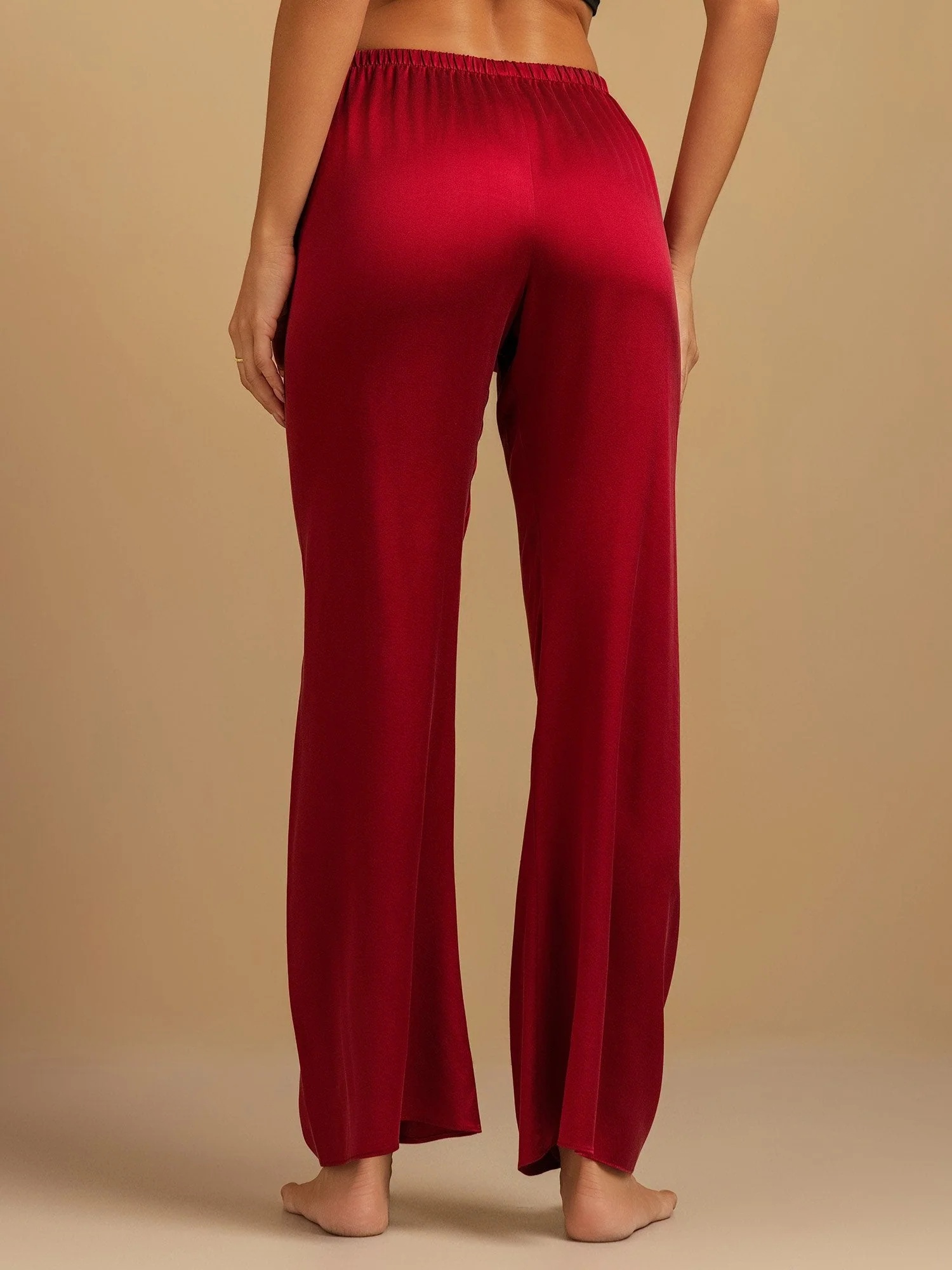 19Momme Washable Silk Wide Leg Women's Sleep Pants with Elastic Waist - Image 31