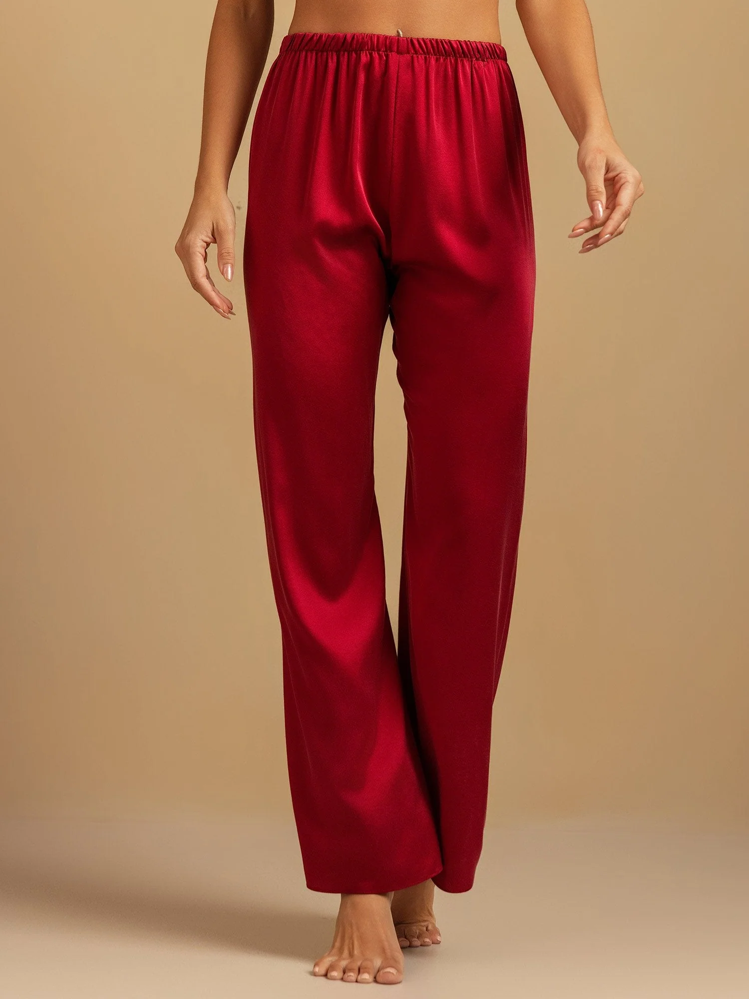 19Momme Washable Silk Wide Leg Women's Sleep Pants with Elastic Waist - Image 33