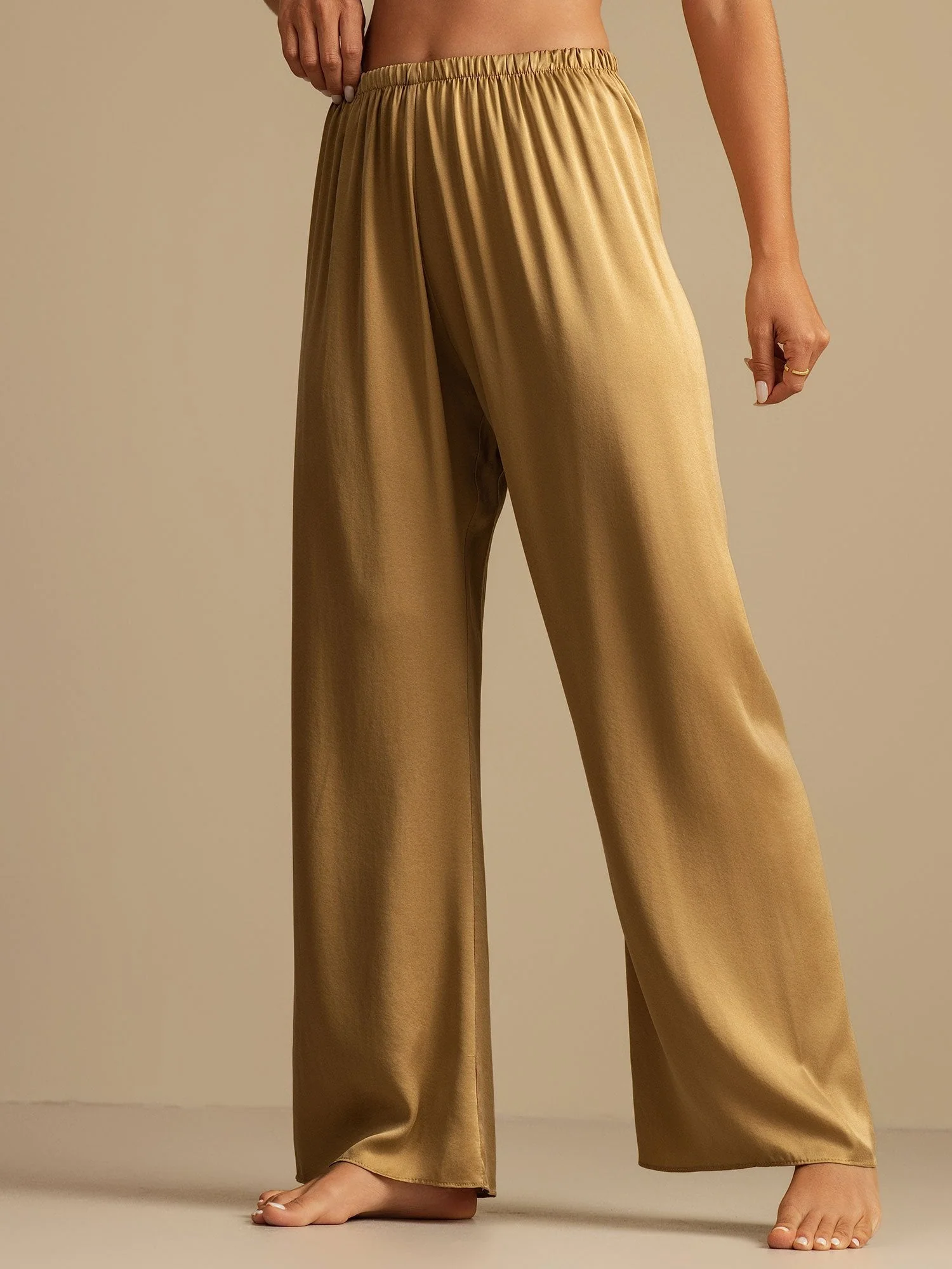 19Momme Washable Silk Wide Leg Women's Sleep Pants with Elastic Waist - Image 4