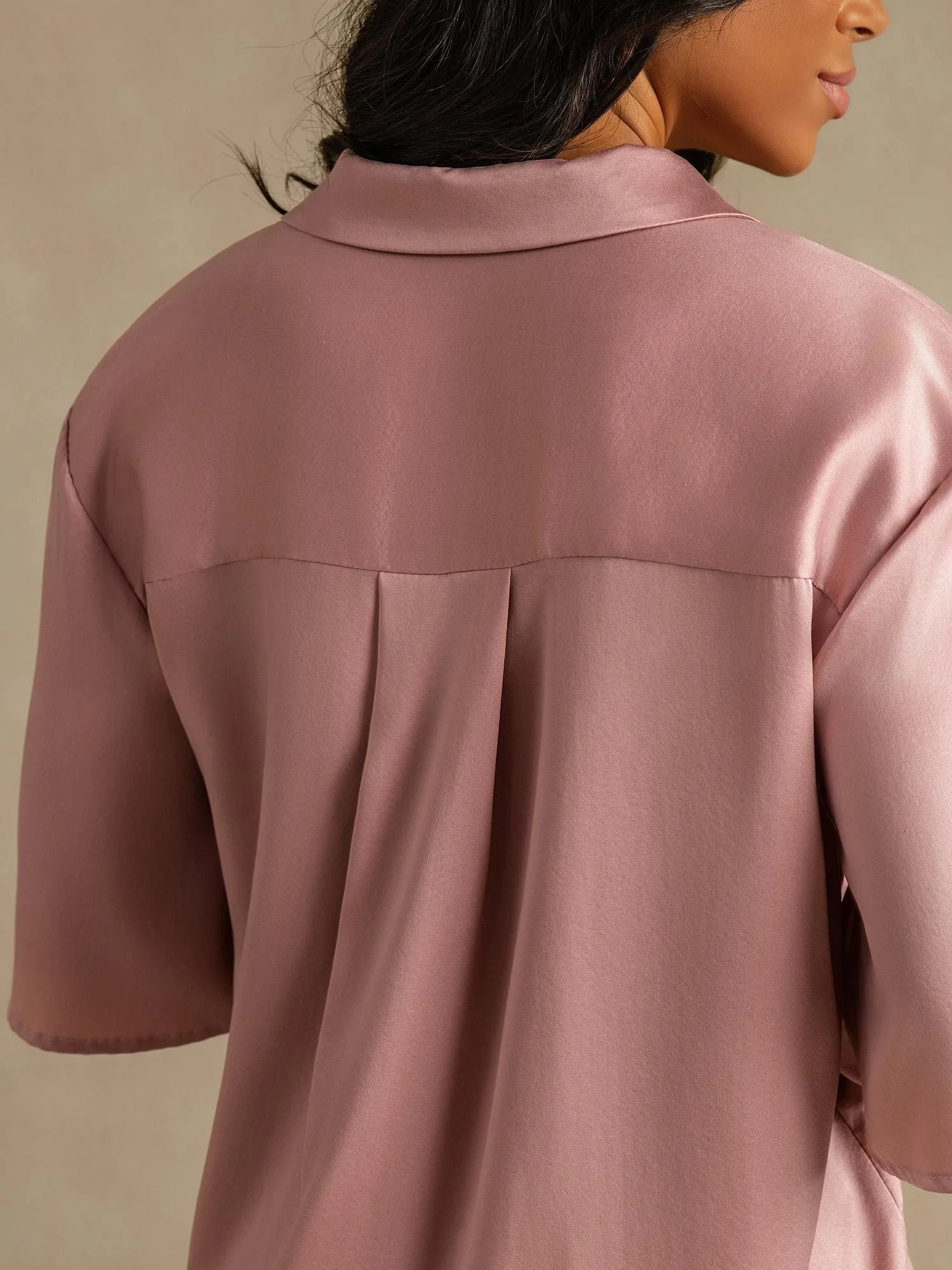 19Momme Women's Washable Silk Notch Collar Pajamas Set with Side Pockets - Image 10