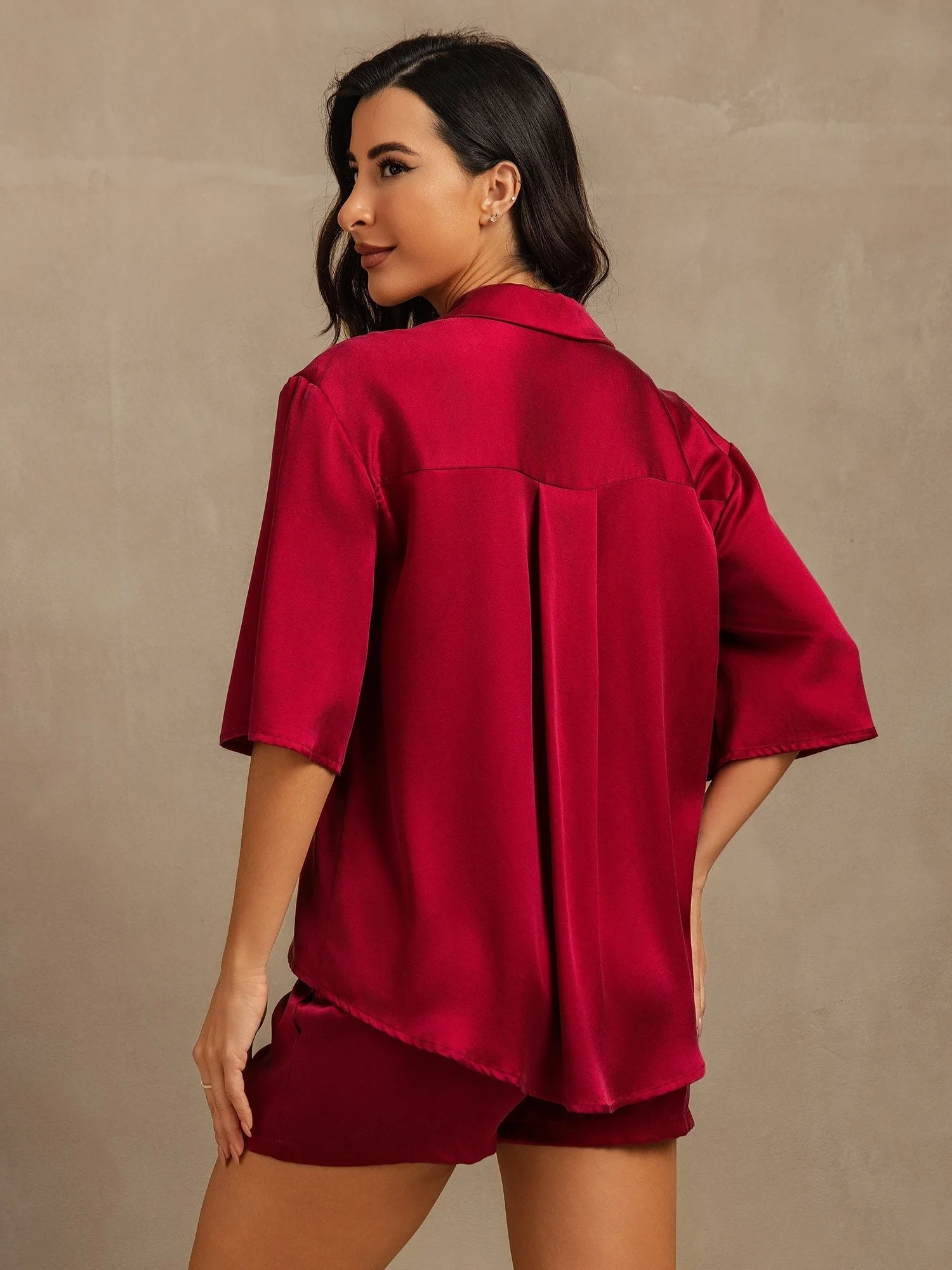 19Momme Women's Washable Silk Notch Collar Pajamas Set with Side Pockets - Image 33