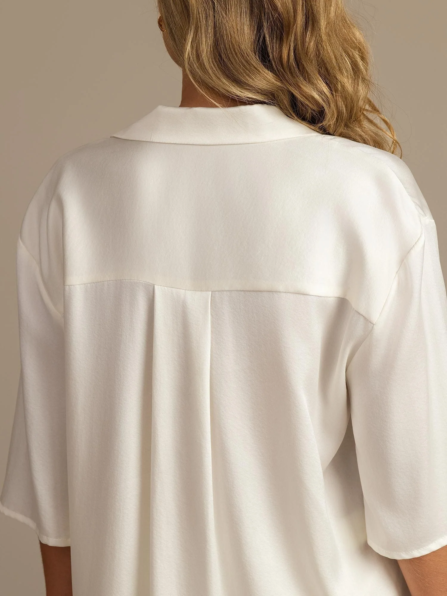 19Momme Women's Washable Silk Notch Collar Pajamas Set with Side Pockets - Image 4