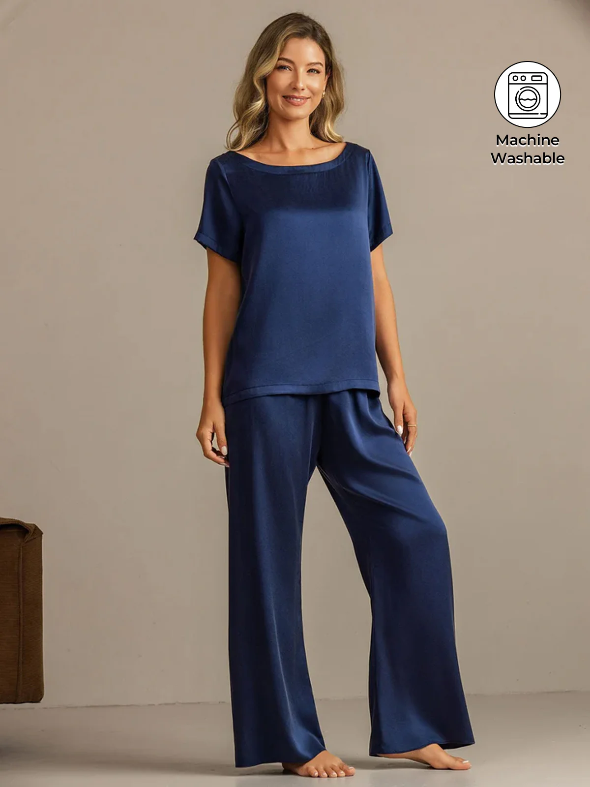 19Momme Women's Washable Silk Short Sleeve Pajamas Set - Image 16