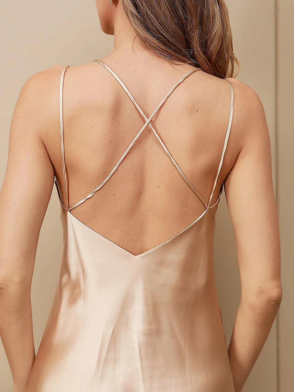 Pure Silk V Neck Short Nightgown&Robe Set - Image 51