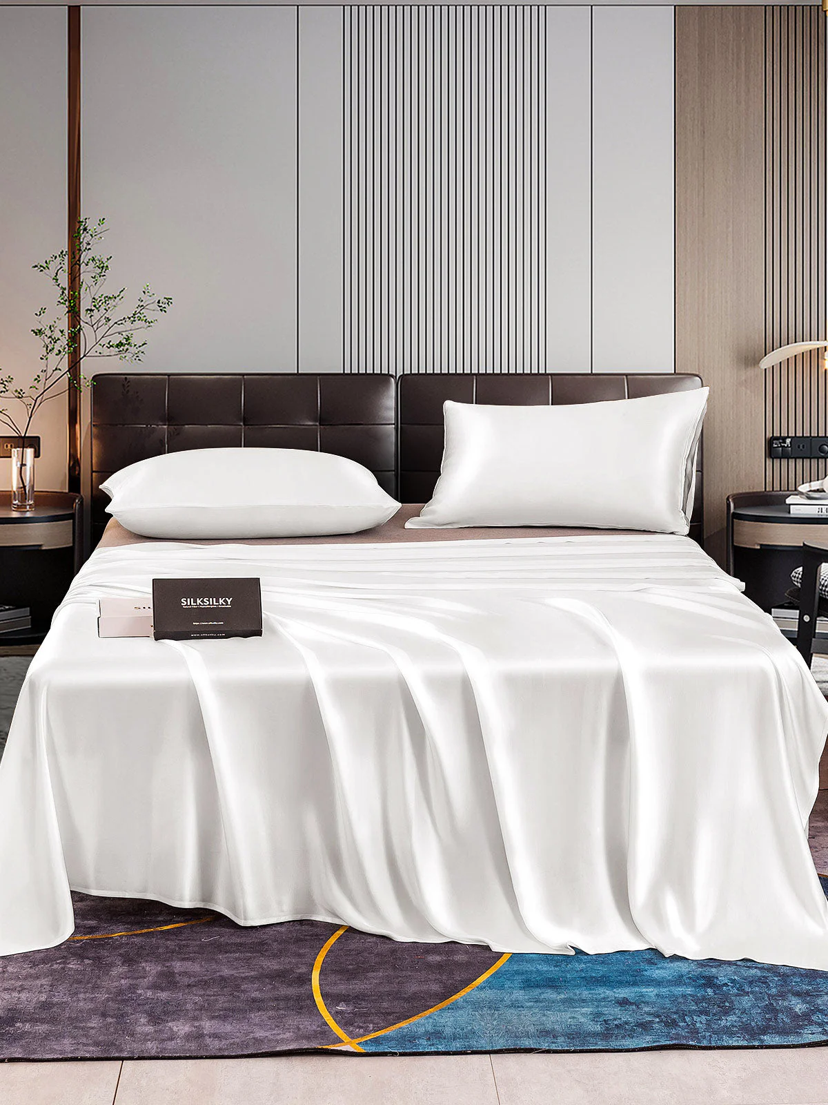 22Momme 3Pcs Silk Set Flat Sheet+2x Pillowcases - Image 12