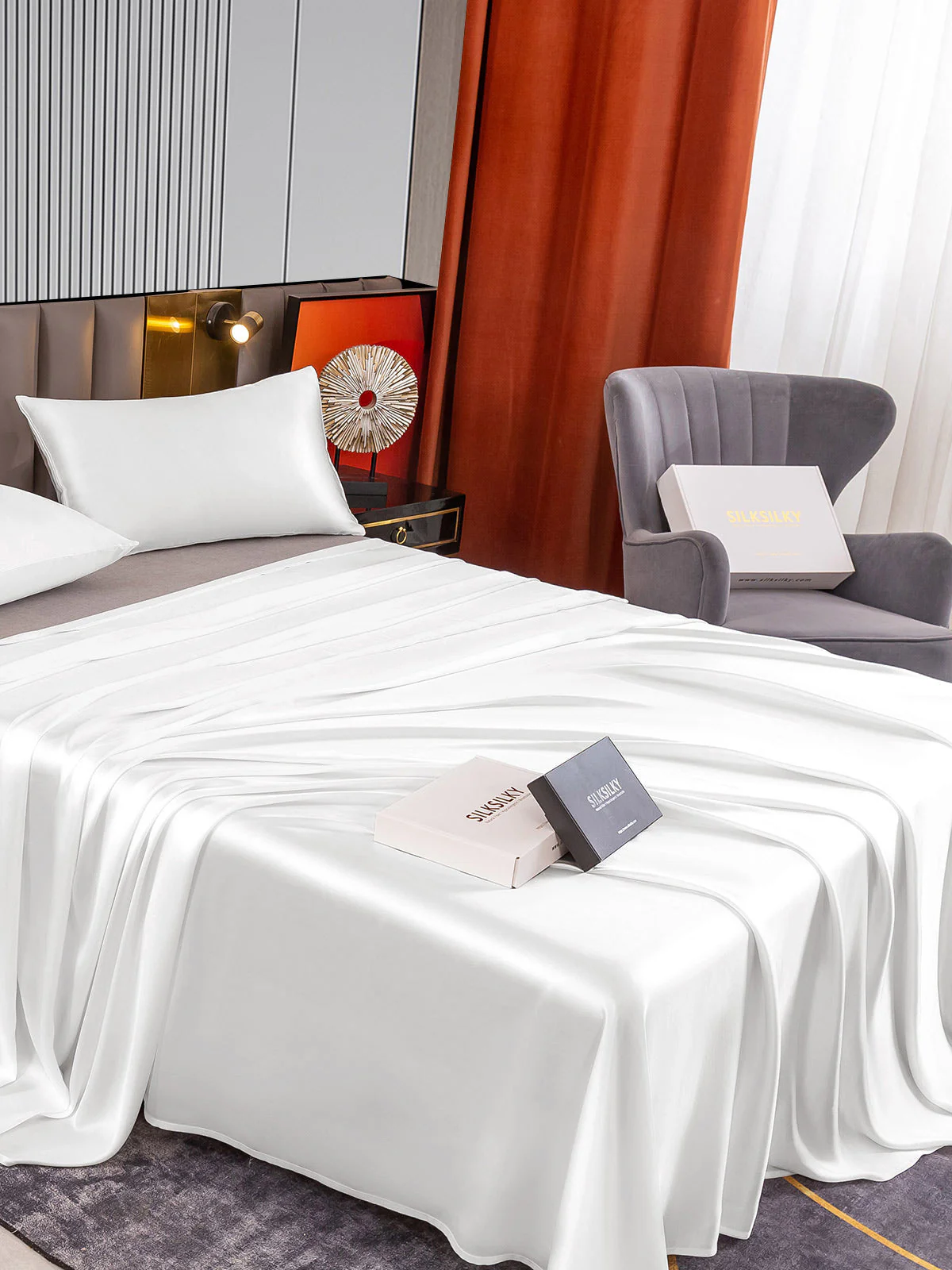 22Momme 3Pcs Silk Set Flat Sheet+2x Pillowcases - Image 15