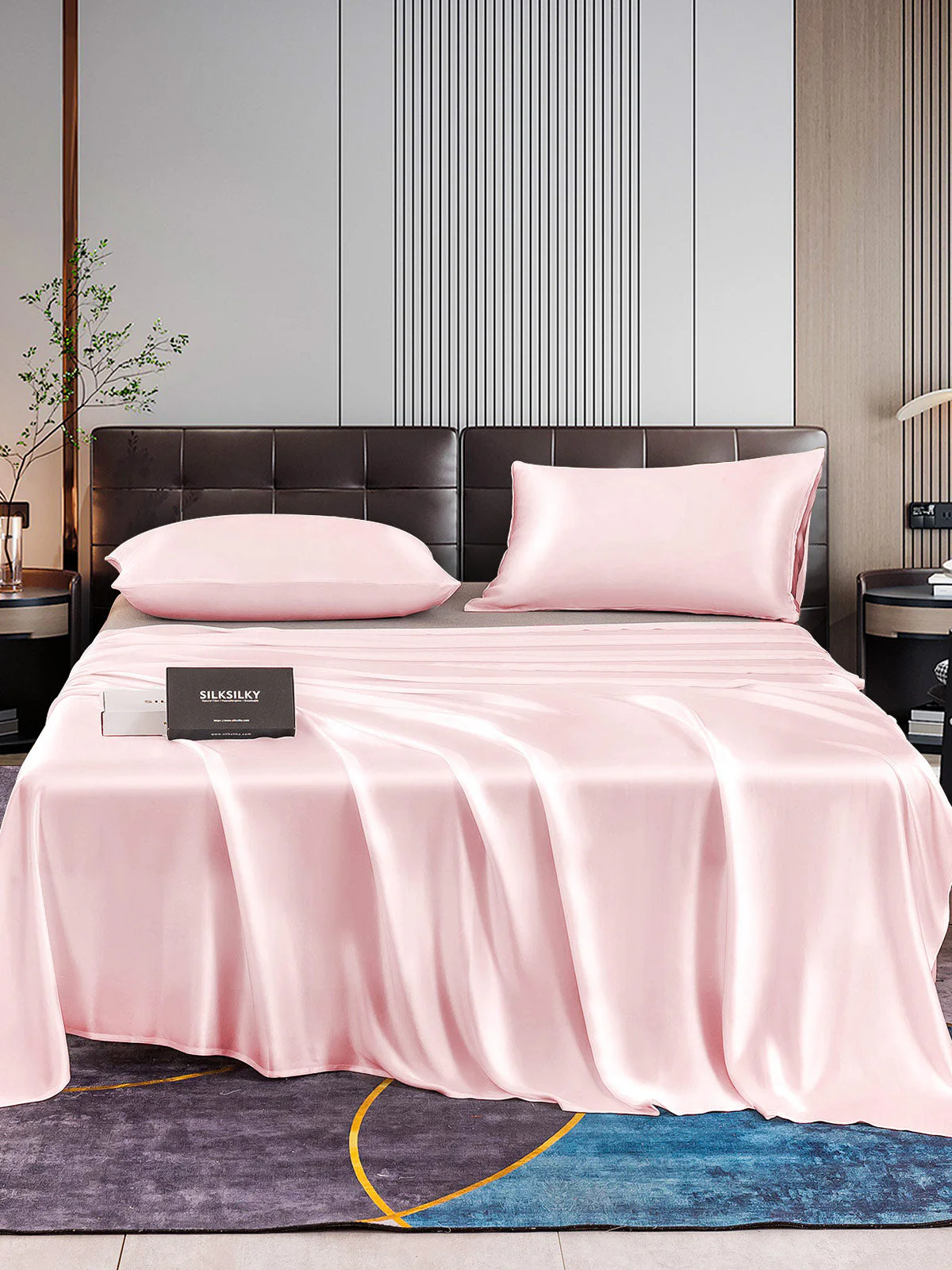 22Momme 3Pcs Silk Set Flat Sheet+2x Pillowcases - Image 37