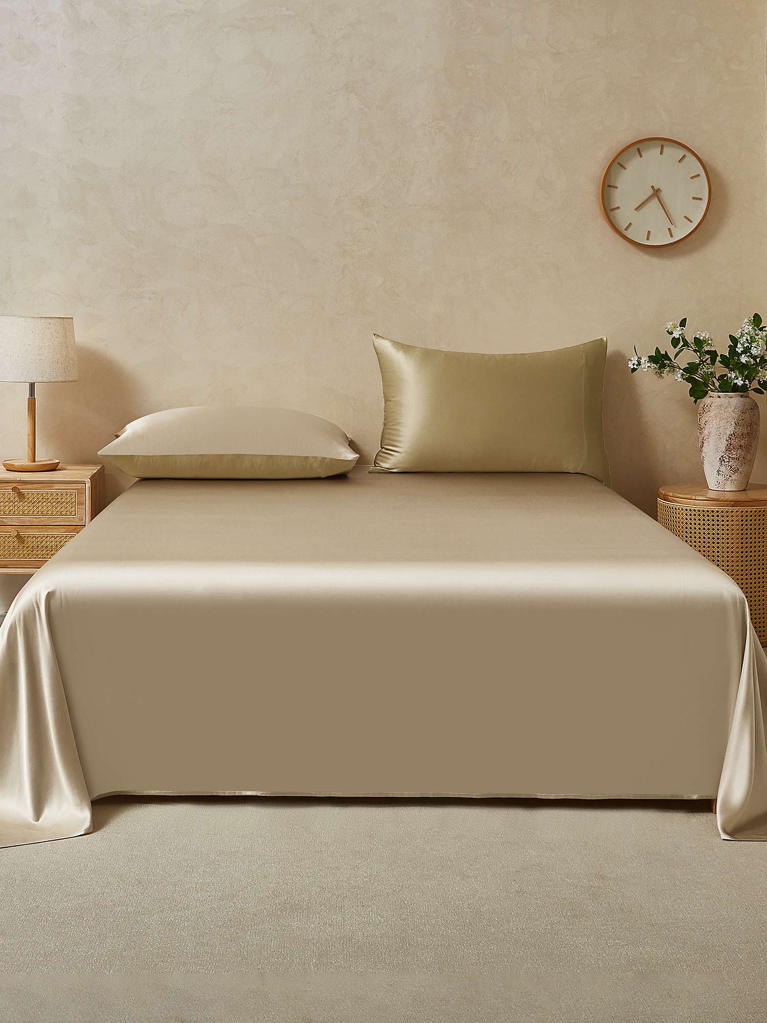 22Momme 3Pcs Silk Set Flat Sheet+2x Pillowcases - Image 60
