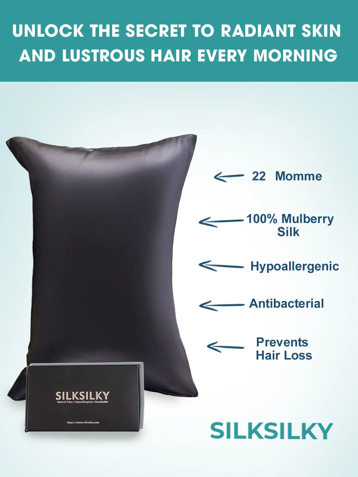 22Momme 100% Pure Silk Pillowcase - Envelope Closure - Image 23