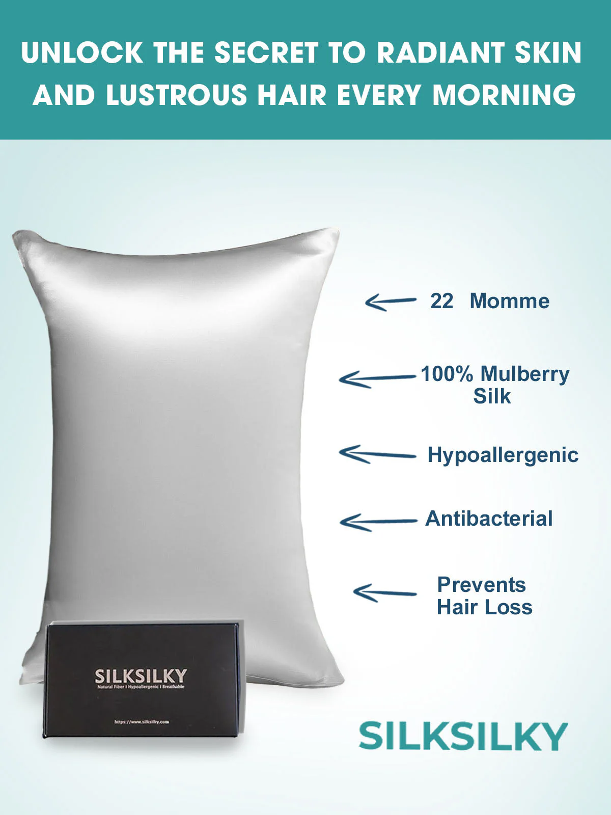 22Momme 100% Pure Silk Pillowcase - Envelope Closure - Image 70