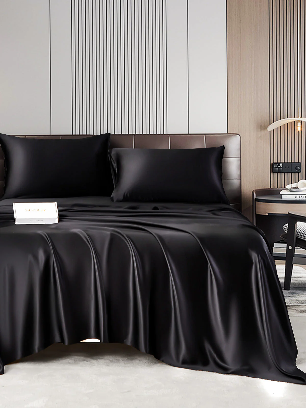 22Momme Silk 4Pcs Set Fitted&Flat Sheets+2x Pillowcases - Image 5