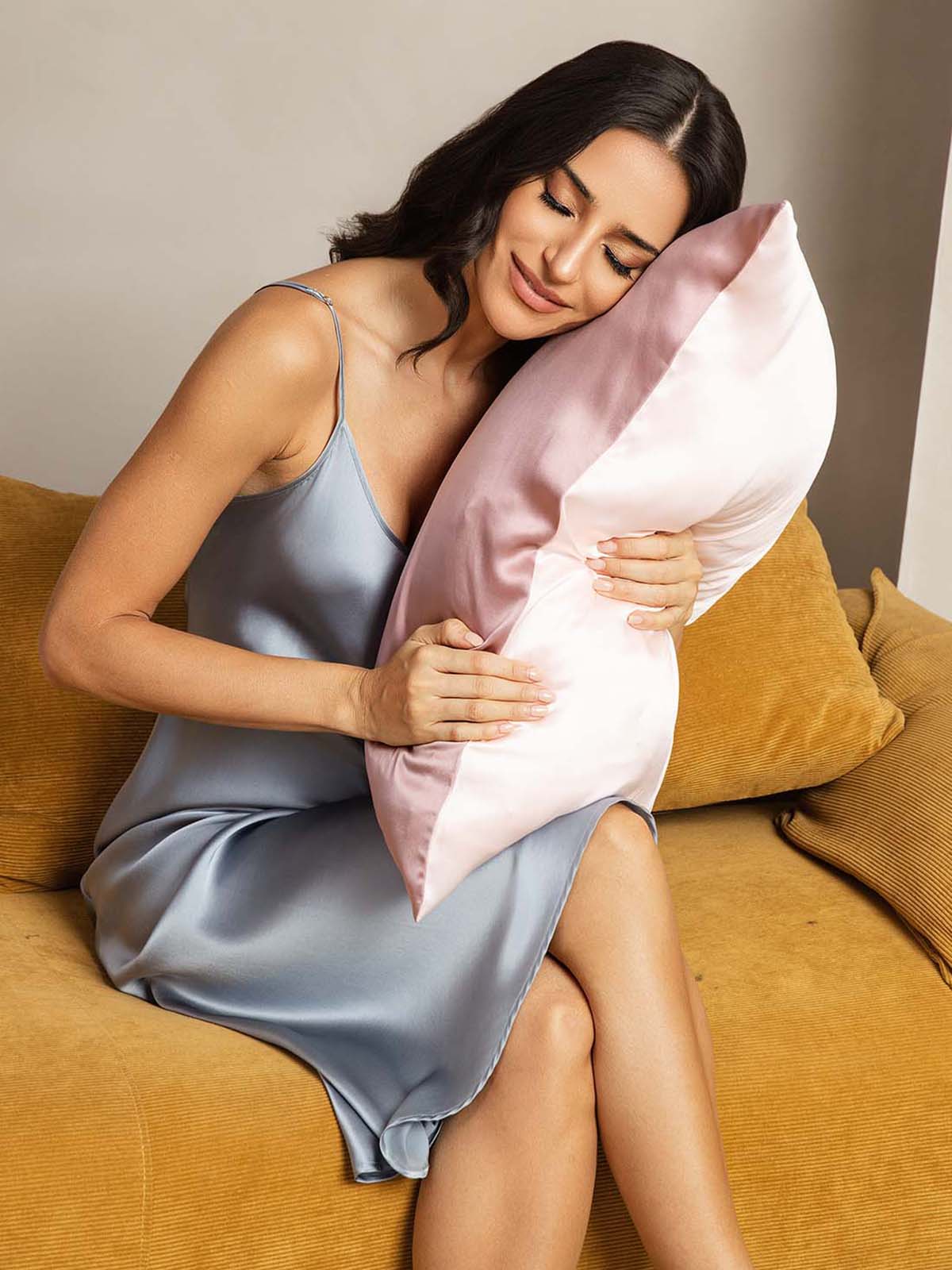 19Momme 100% Mulberry Silk Pillowcase - Two-tone Design - Image 19