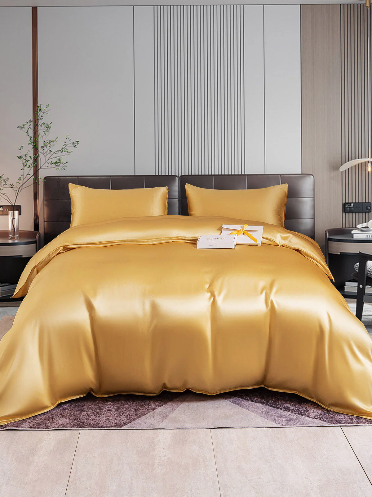 22Momme 3Pcs Silk Set Duvet Cover+2x Pillowcases - Image 16