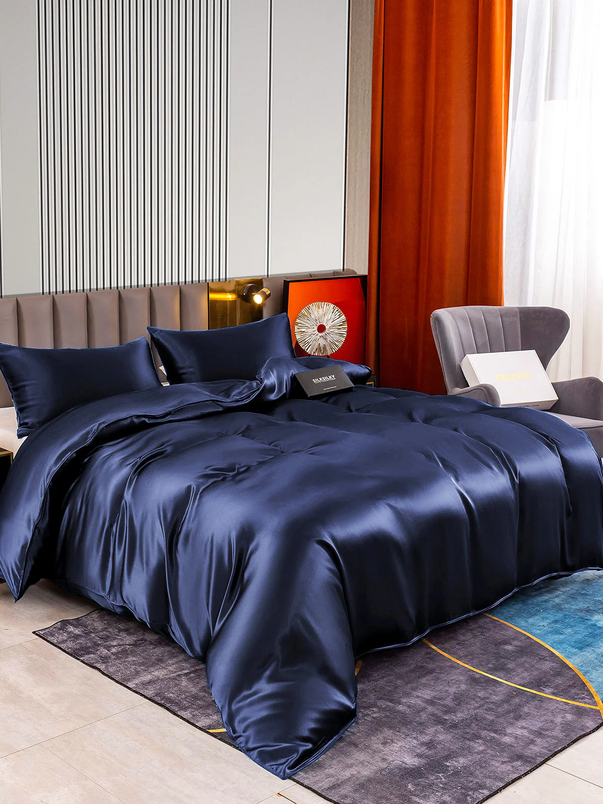 22Momme 3Pcs Silk Set Duvet Cover+2x Pillowcases - Image 2