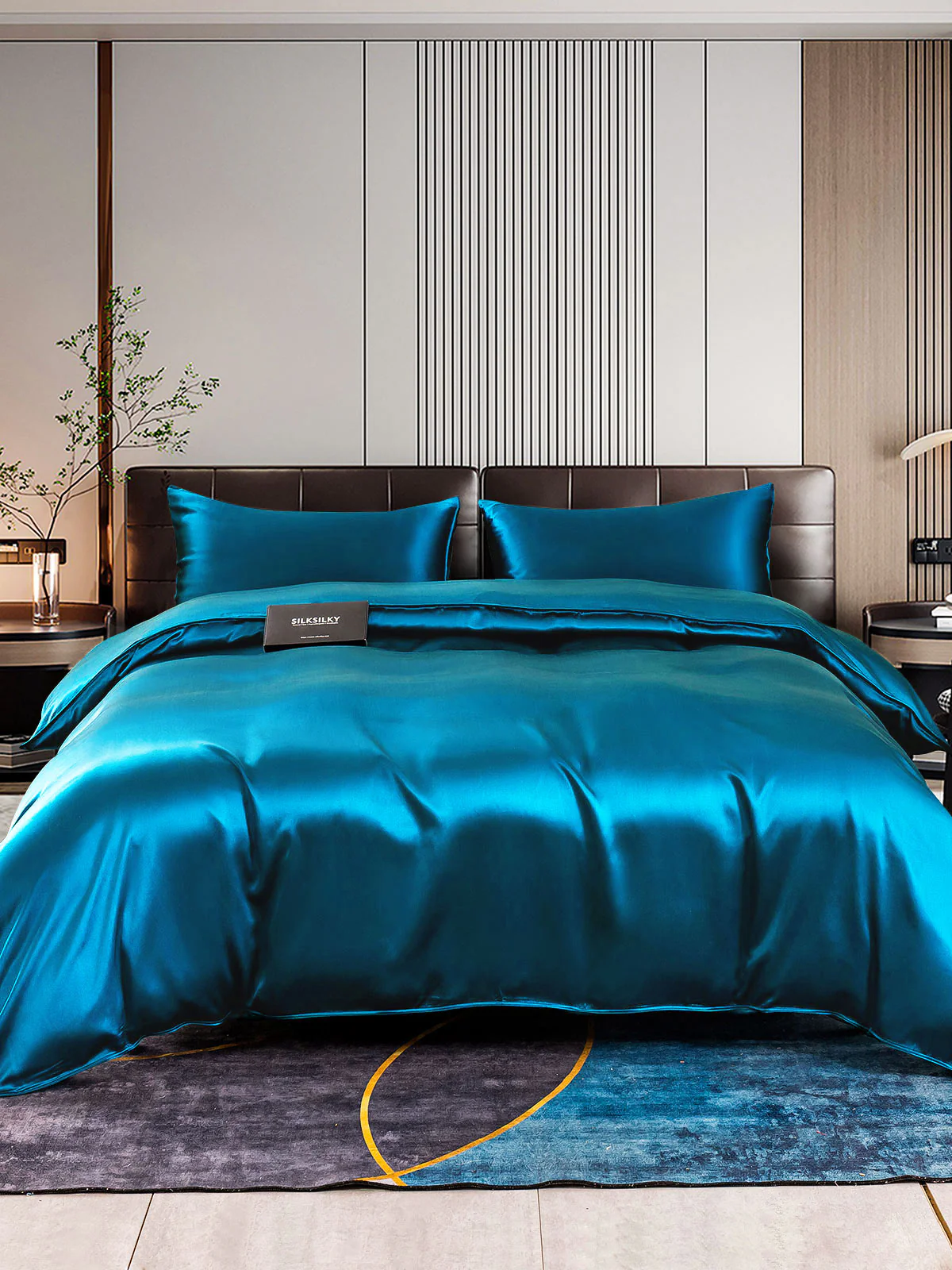 22Momme 3Pcs Silk Set Duvet Cover+2x Pillowcases - Image 38