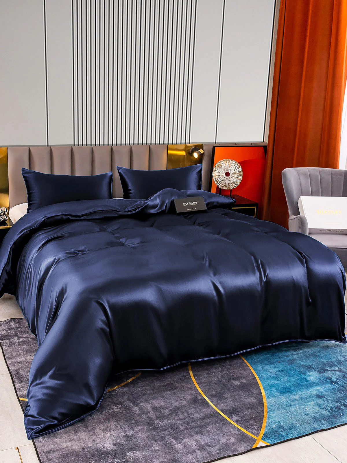 22Momme 3Pcs Silk Set Duvet Cover+2x Pillowcases - Image 4
