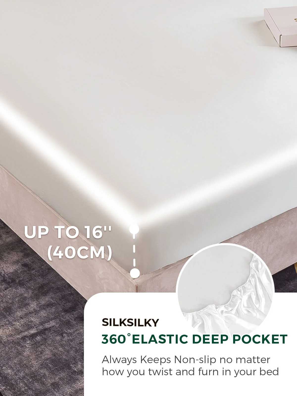 22Momme 4Pcs Silk Set Duvet Cover+Fitted Sheet+2x Pillowcases - Image 11