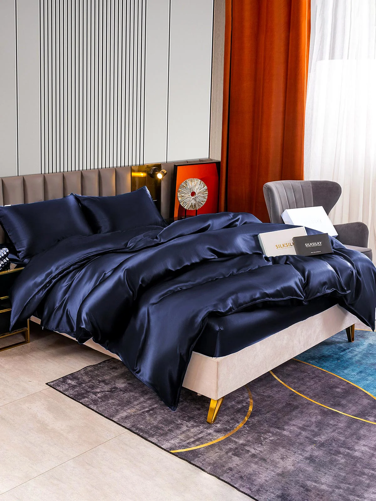 22Momme 4Pcs Silk Set Duvet Cover+Fitted Sheet+2x Pillowcases - Image 17