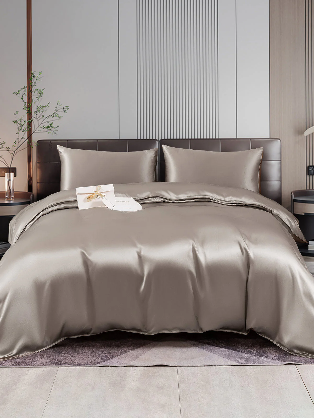 22Momme 4Pcs Silk Set Duvet Cover+Fitted Sheet+2x Pillowcases - Image 28