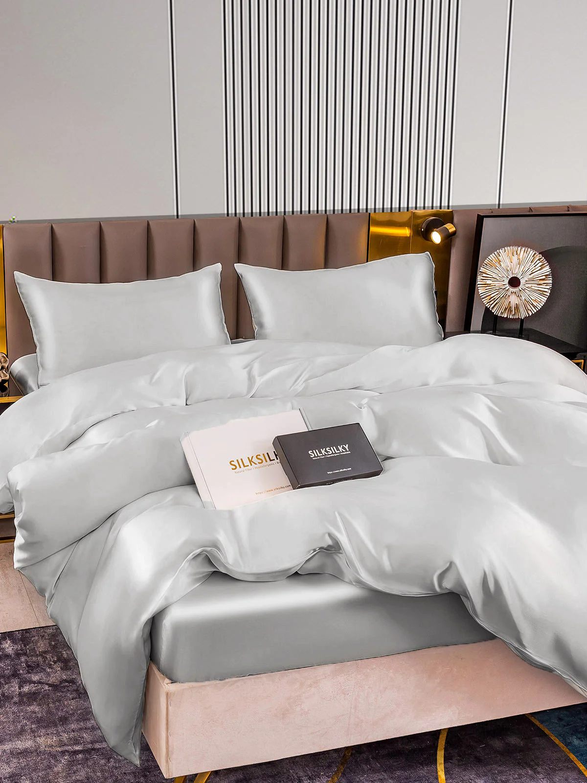 22Momme 4Pcs Silk Set Duvet Cover+Fitted Sheet+2x Pillowcases - Image 42