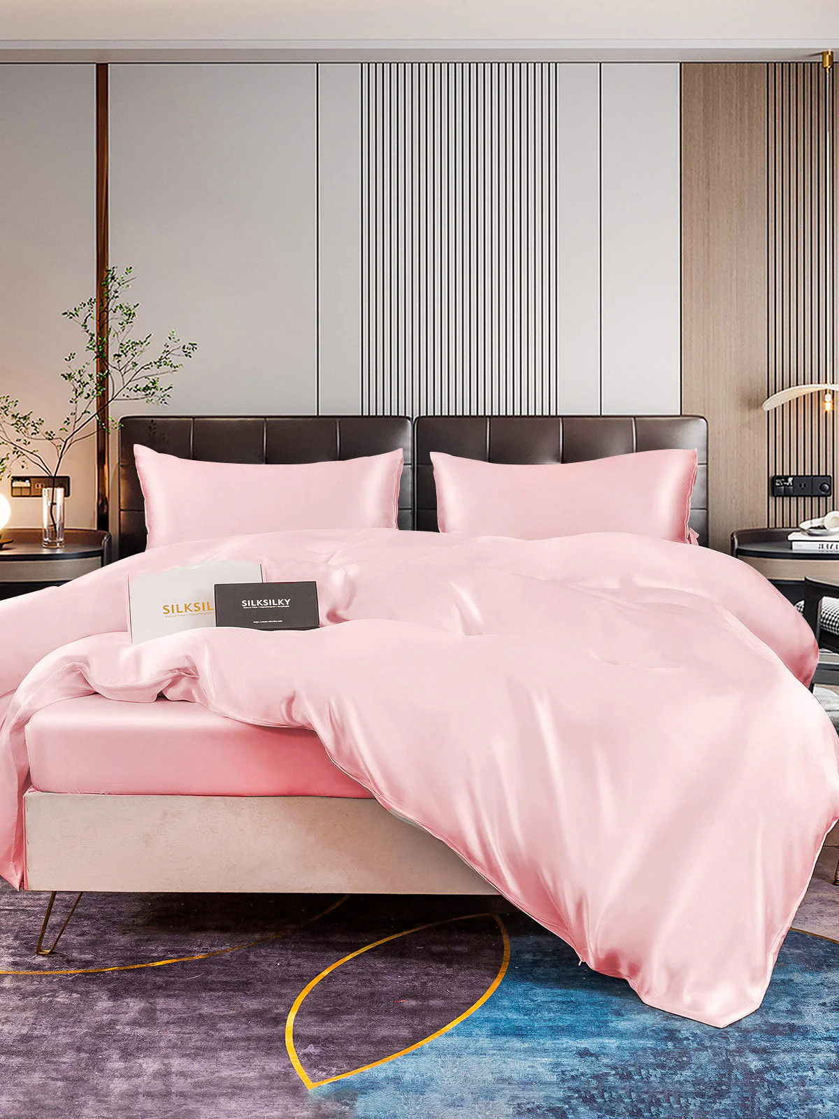 22Momme 4Pcs Silk Set Duvet Cover+Fitted Sheet+2x Pillowcases - Image 50