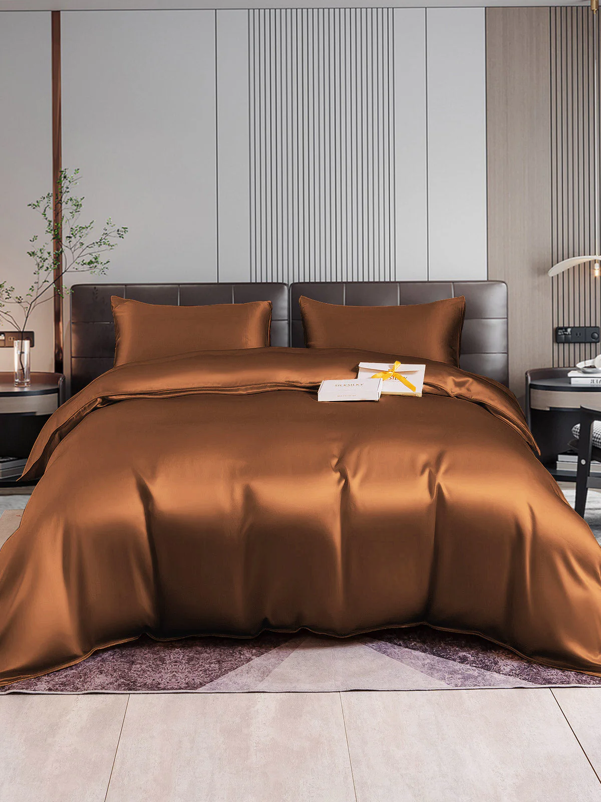 22Momme 4Pcs Silk Set Duvet Cover+Fitted Sheet+2x Pillowcases - Image 59