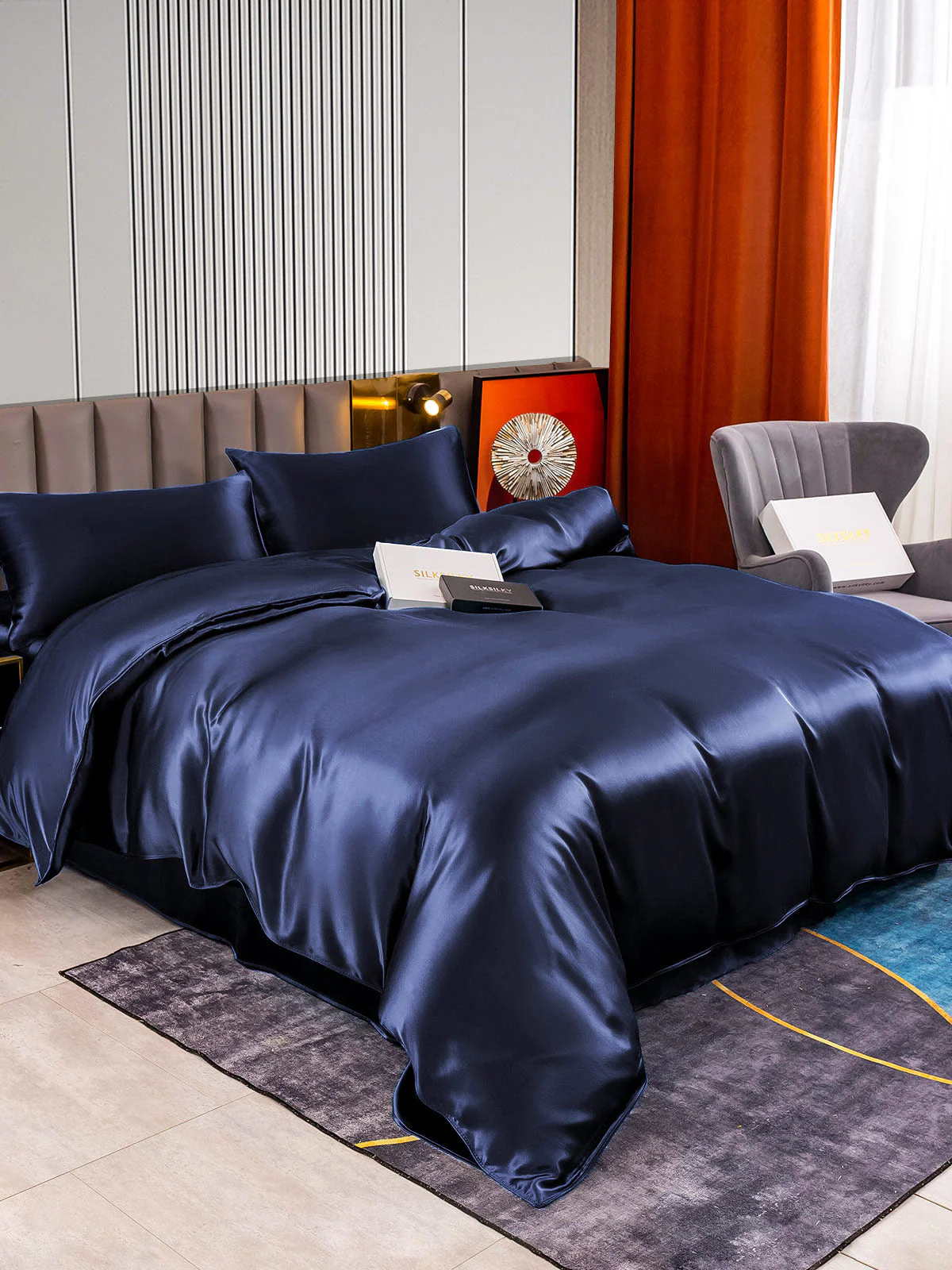 22Momme 4Pcs Silk Set Duvet Cover+Flat Sheet+2x Pillowcases - Image 13