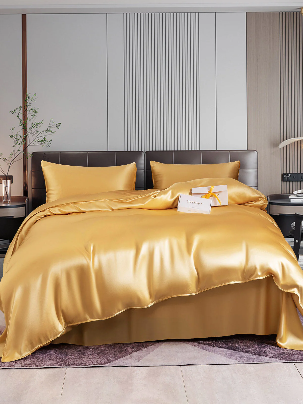 22Momme 4Pcs Silk Set Duvet Cover+Flat Sheet+2x Pillowcases - Image 18