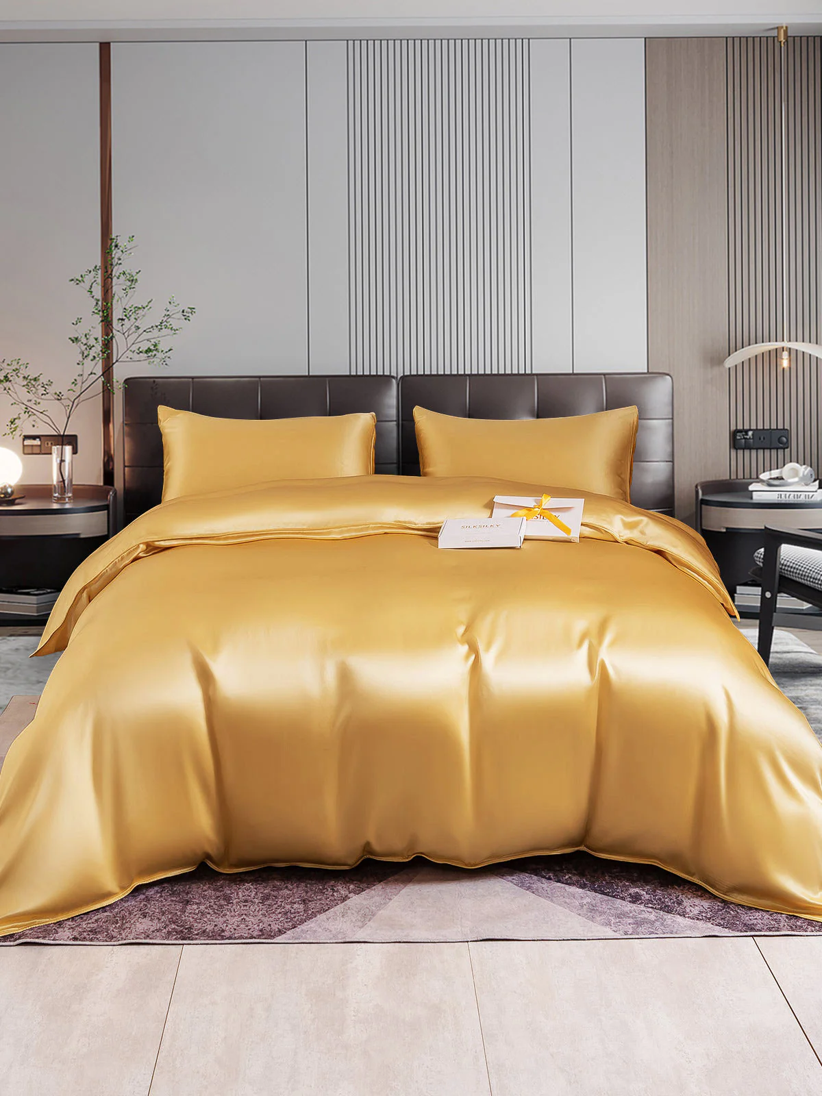 22Momme 4Pcs Silk Set Duvet Cover+Flat Sheet+2x Pillowcases - Image 19