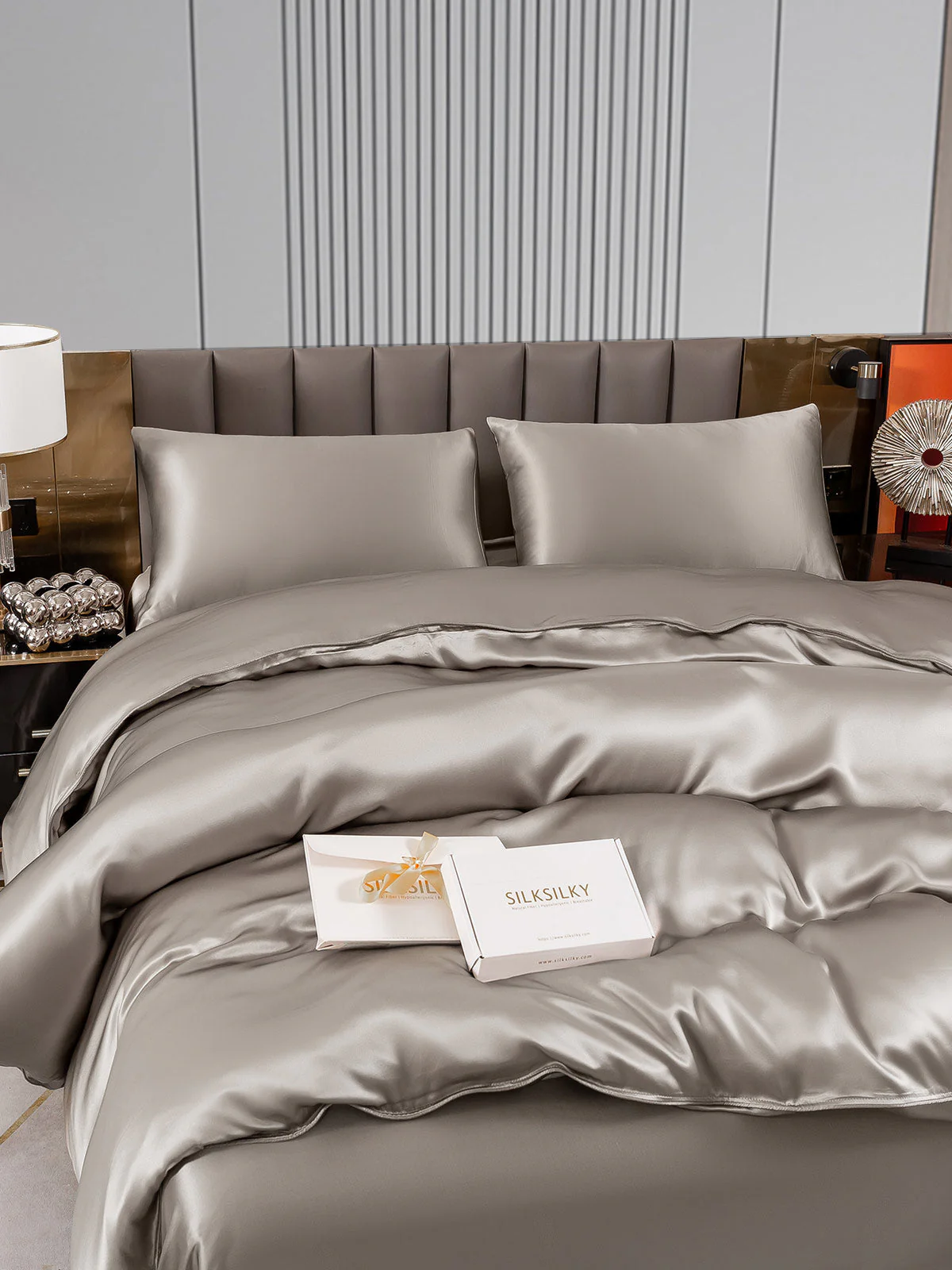 22Momme 4Pcs Silk Set Duvet Cover+Flat Sheet+2x Pillowcases - Image 27